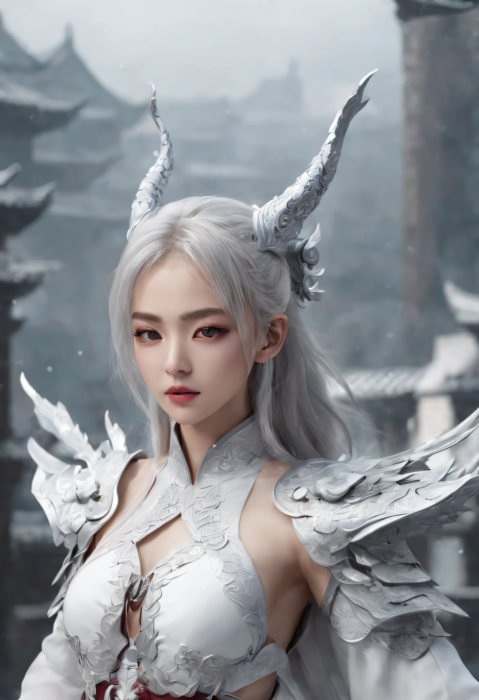 Cirilla Fiona Elen Riannon，Excellent picture quality，Outstanding details，超高分辨率，（Fidelity：1.4）, Prioritize details，Split close-up，Ride the dragon，High-tech robot dragon knight，He has a gentle and beautiful face，（（Blue and white flying semi-mechanical fuselage：1.8）），enhancer，allure，Futuristic city，nevando，Luna，Mechanically beautiful，Virtual Engine 5，Perfect detail，Octane rendering，Гипер HD，Excellent picture quality，Outstanding details，超高分辨率，（Fidelity：1.4）, Prioritize details，Split close-up，Ride the dragon，High-tech robot dragon knight，He has a gentle and beautiful face，（（Blue and white flying semi-mechanical fuselage：1.8）），enhancer，allure，Futuristic city，nevando，Luna，Mechanically beautiful，Virtual Engine 5，Perfect detail，Octane rendering，Гипер HD，动态照明，art  stations，poster for，voluminous lighting，Very detailed faces，4k wallpaper，He has a gentle and beautiful face，Long flowing hair，pony tails，Fringed Hair Ornament，Dynamic perspective，White Hanfu，White gauze flying，Red belt，Sexy，The tradition of Chinese ink painting，surrounded by cloud，cherry blossom，fog atmosphere，Ride the white dragon，White dragon horn，dynamic viewing angle，电影灯光