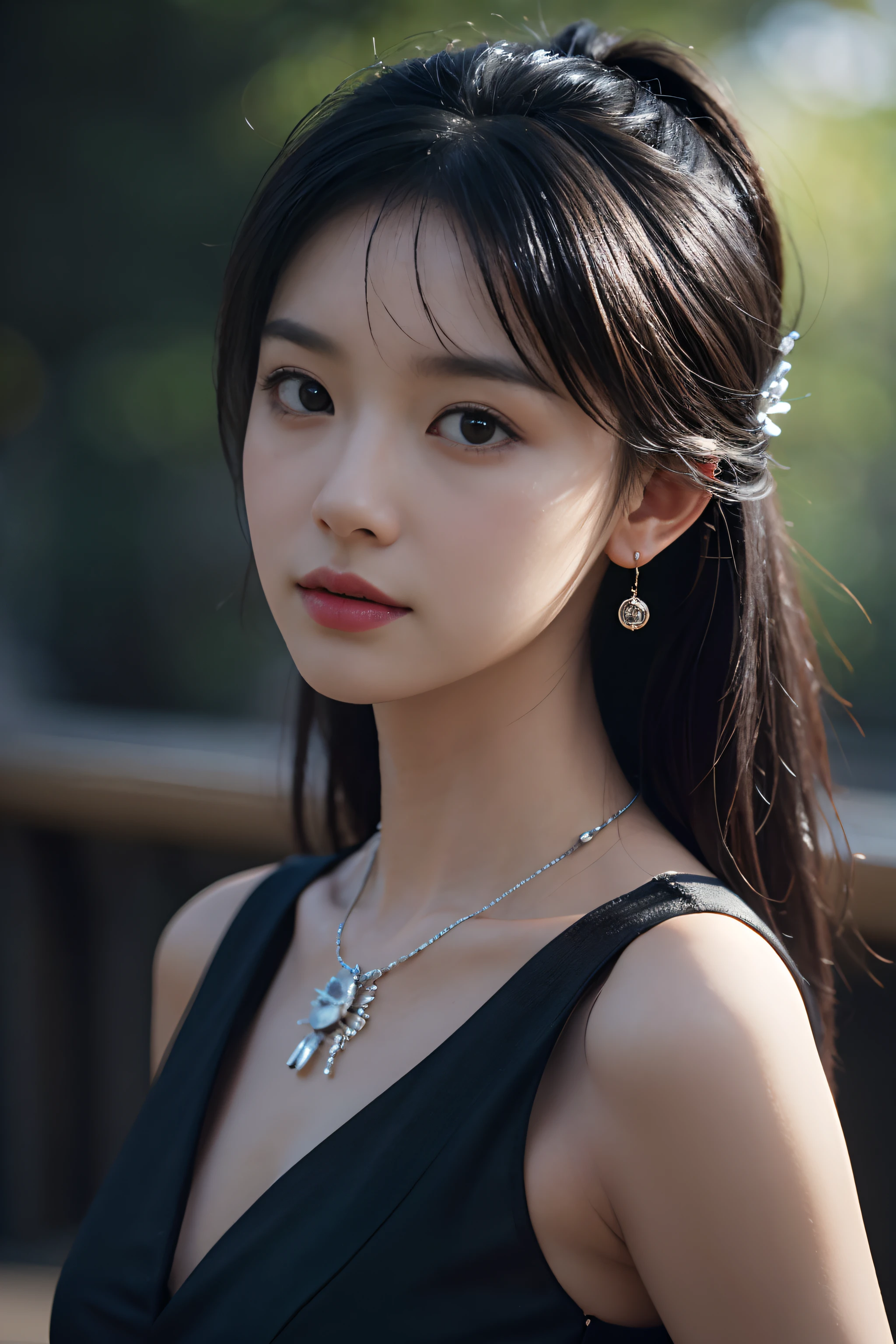best quality, masterpiece, highres, 1girl,china dress,hair ornament,necklace, jewelry,Beautiful face,upon_body, tyndall effect,photorealistic, dark studio, rim lighting, two tone lighting,(high detailed skin:1.2), 8k uhd, dslr, soft lighting, high quality, volumetric lighting, candid, Photograph, high resolution, 4k, 8k, Bokeh, .Jinstyle, building
