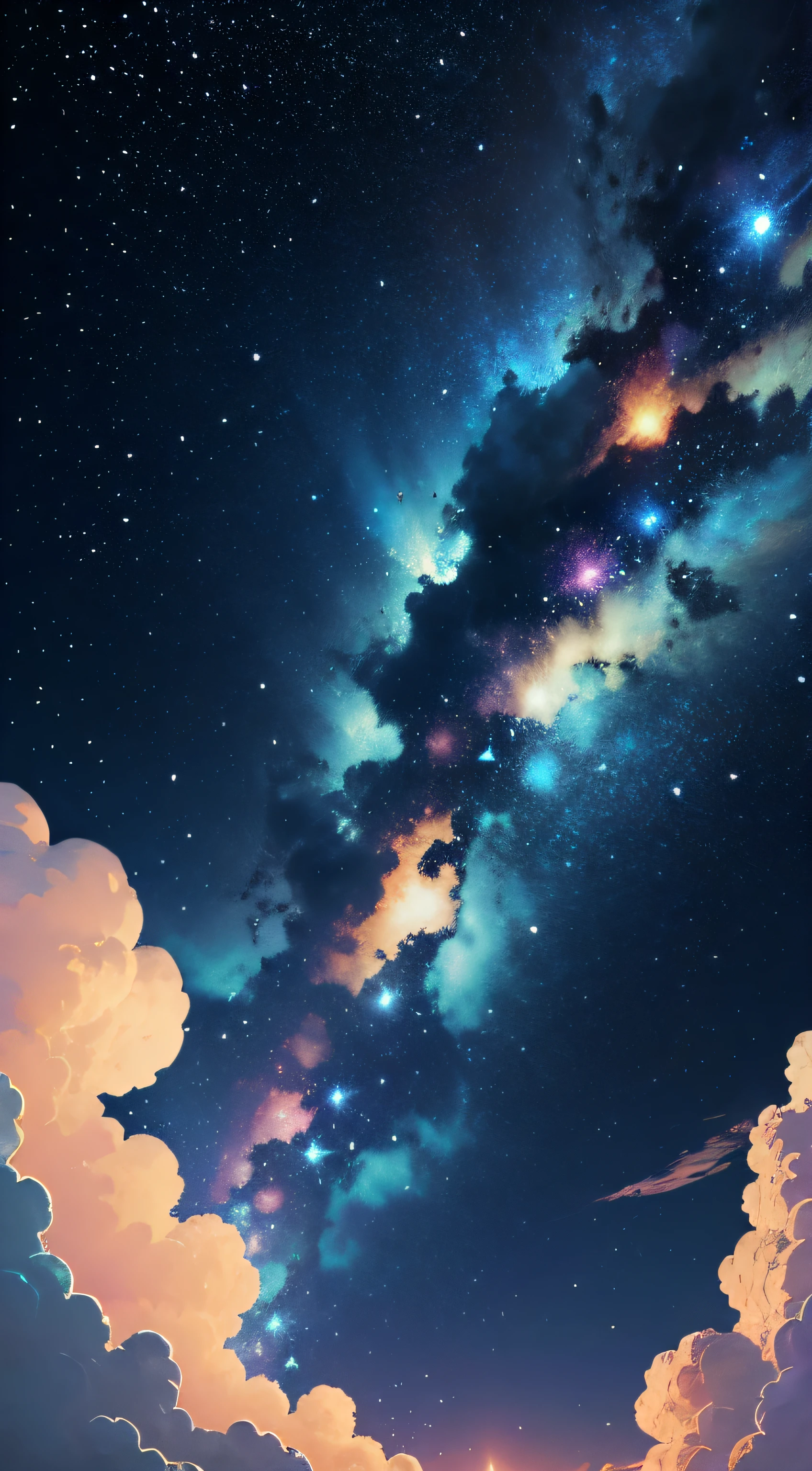 Cartoon dream starry sky
