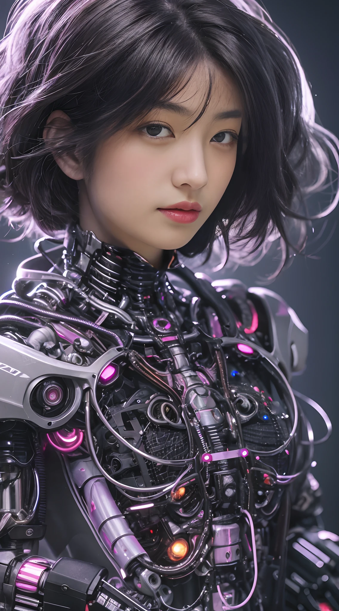 masterpiece, best quality, movie,official art, promotional art, movie wallpaper, extremely detailed CG unity 4k wallpaper, intricate details, white background, full body, concept art, production art, (Mechanical components:1.5),(mechanical prosthesis:1.5), mechanical wings, wings, highres, (realistic, photo-realistic:1.2), physically-based rendering, machinery, reflection, realistic, cyberpunk, symmetric front view close up head shot eyes symmetry face very sharp focus realistic award winning matte drawing cinematic lighting
1girl, robot, (illustration:1.1), slim,
fair skin,delicate face, tights,shine, Bodysuit, (blond long hair),green eyes, laboratory,
chip, shine,braid