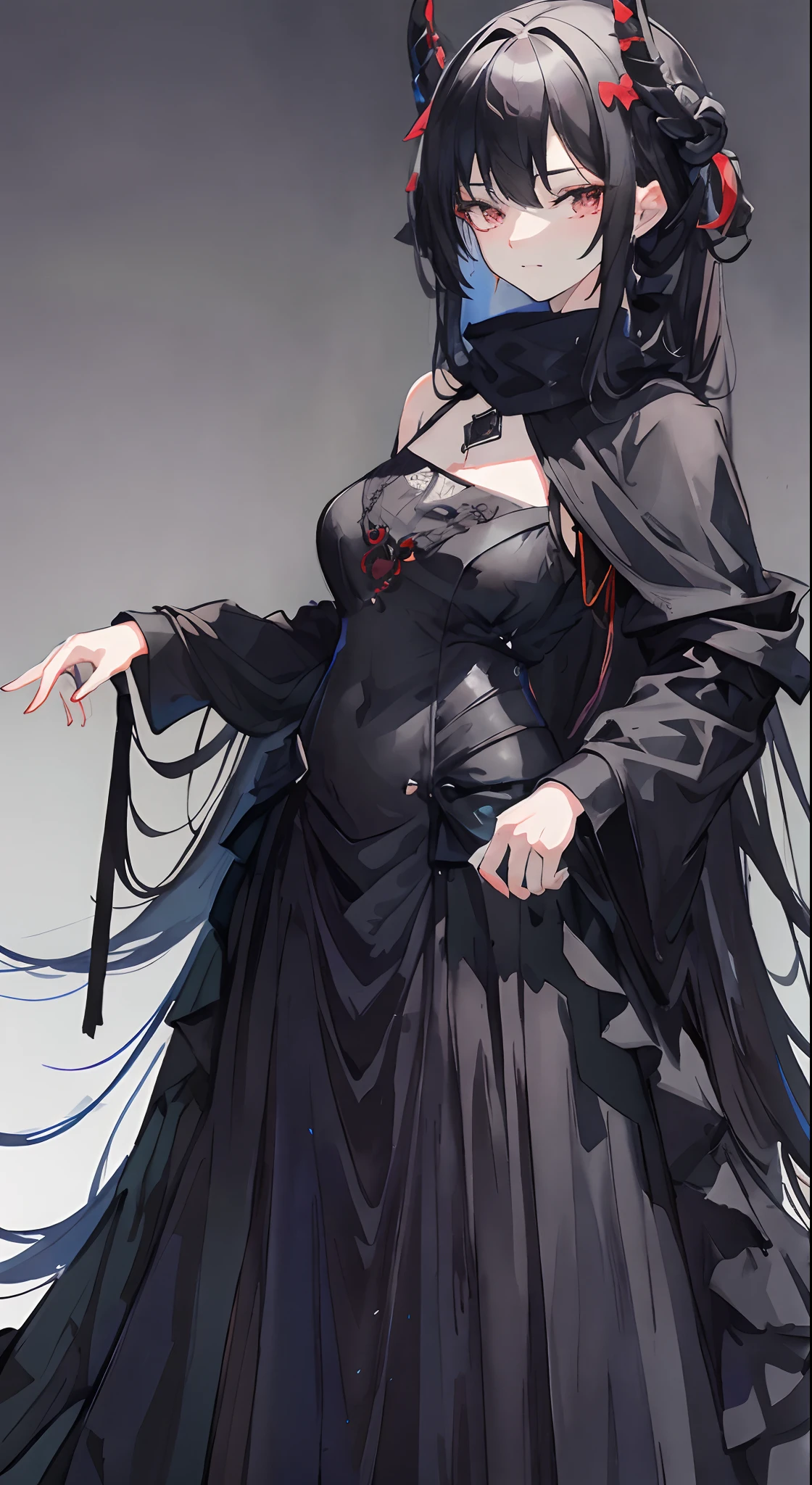 Anime - Stylistic image of a woman in a black dress and a black cape, Guweiz on ArtStation Pixiv, Guweiz in Pixiv ArtStation, Detailed digital anime art, trending on artstation pixiv, Guviz-style artwork, Guviz, from girls frontline, Kushatt Krenz Key Art Women