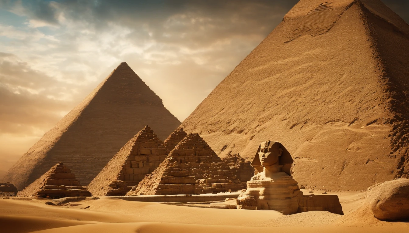 A journey through time to ancient Egypt:
Imagine a time-travel journey to ancient Egypt with pyramids, the Nile, and ancient gods. 4k wallpaper