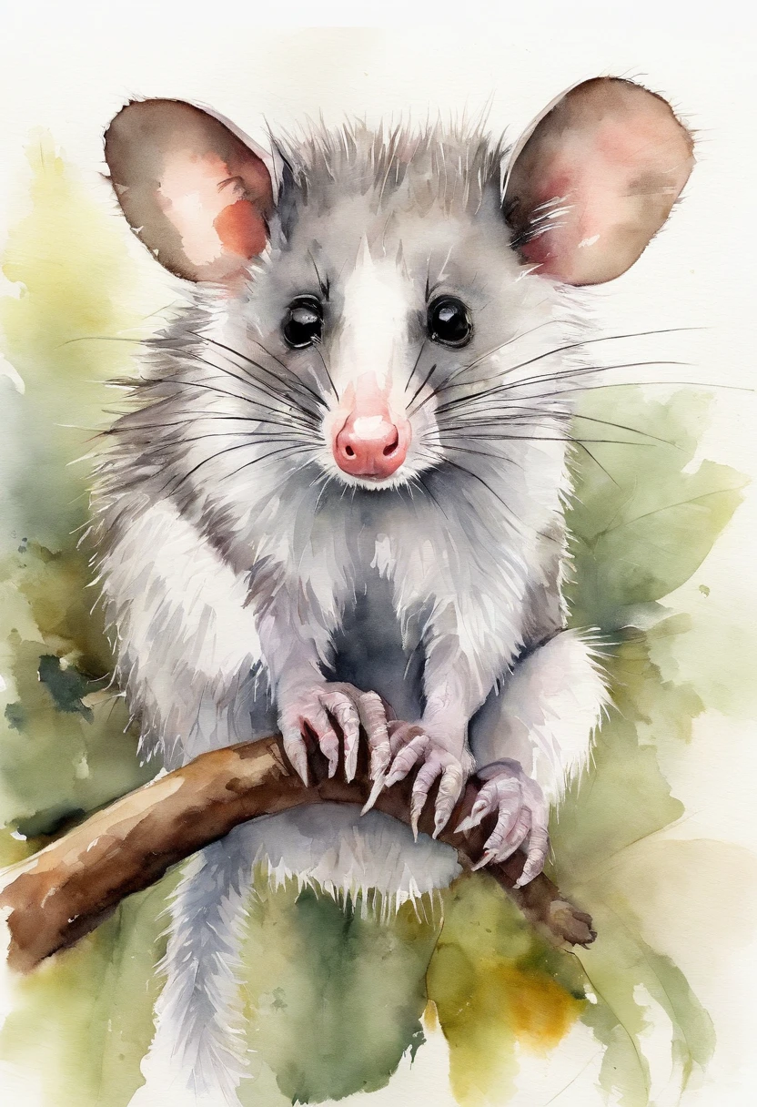 Australian opossum,Cute possum,Long tail,Gouache art,ink wash style,full bodyesbian,(((white backgrounid))),Plain white background,Just a possum,
Greg Rutkoski,aquarelle,Complicated details,The is very detailed,white backgrounid