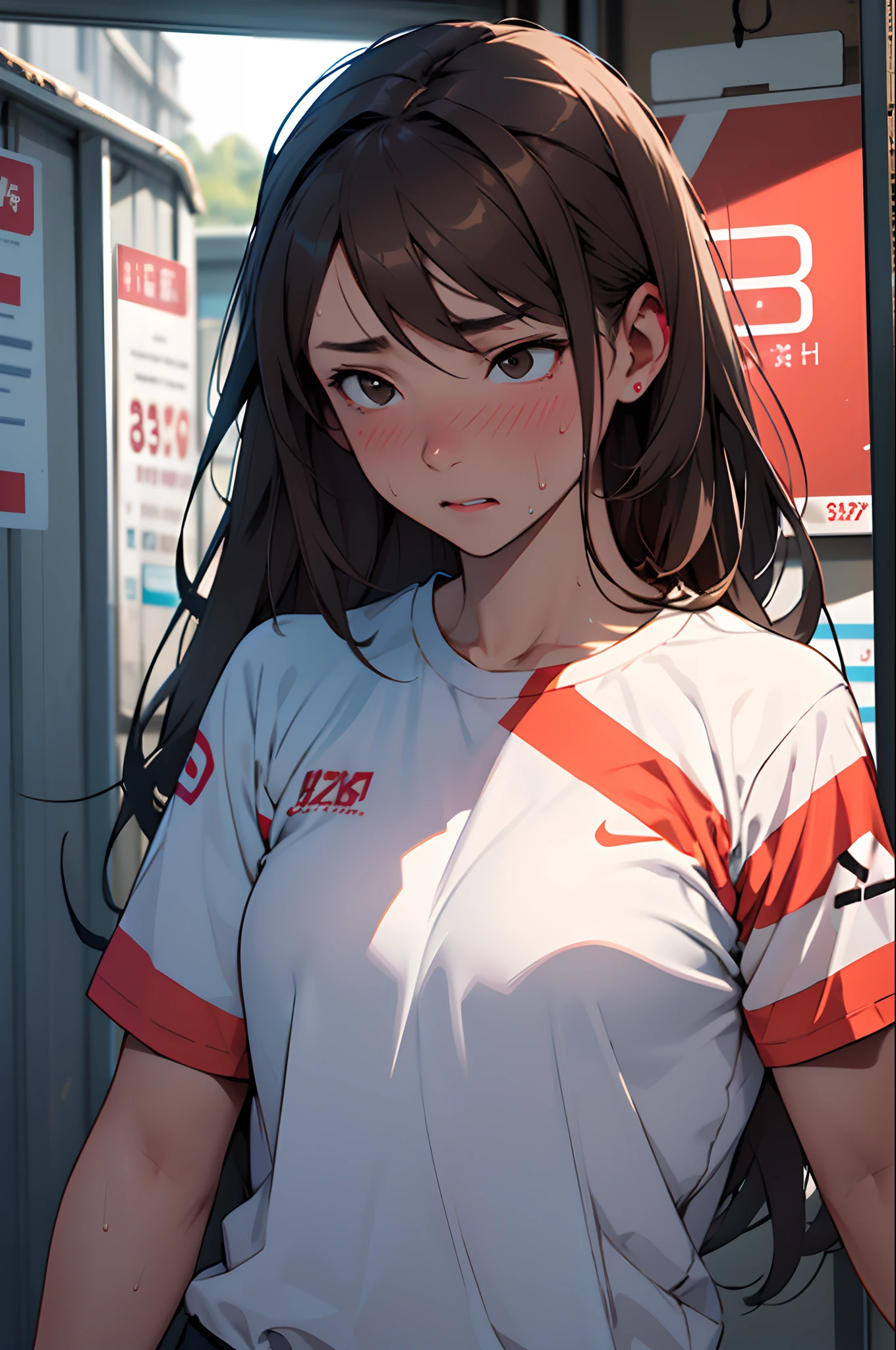 A girl with long brown hair fainted as a result of hypoglycemia with pallor
Face and heavy sweating