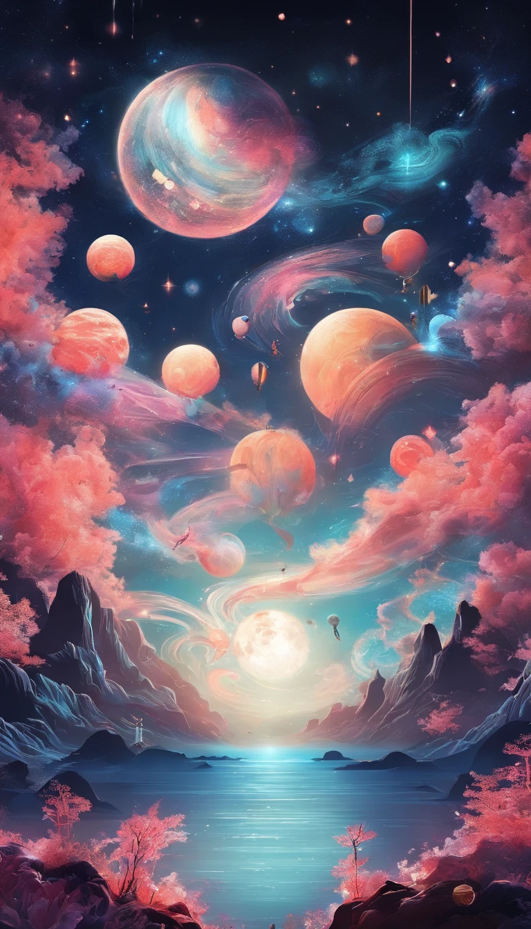 full moon，traditional Chinese festivals，Fairy，Fairy clothes，Streamers flutter，Hanfu，Flying，mid-air，Mid-Autumn Festival，artistic conception，Dunhuang murals，Ultra-high sharpness，超高分辨率，8K