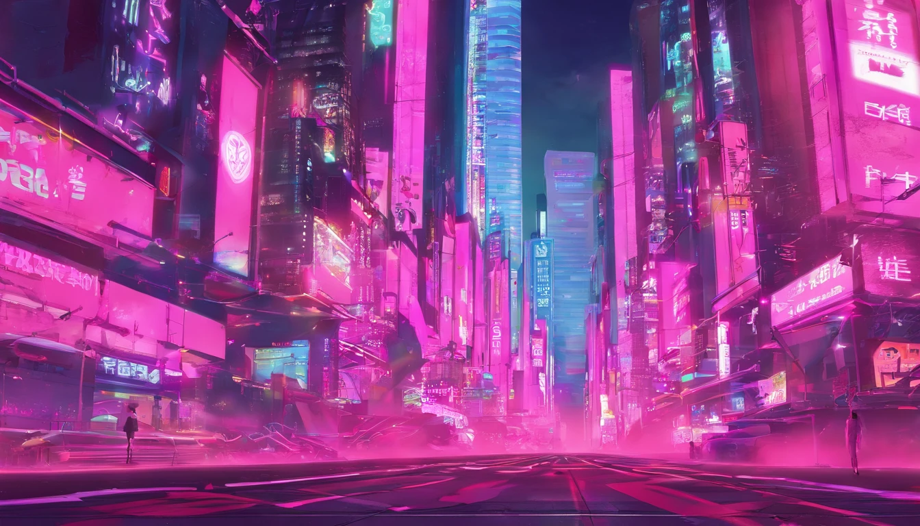 pinkcolor、Background Material、Shinjuku、Psychedelic style