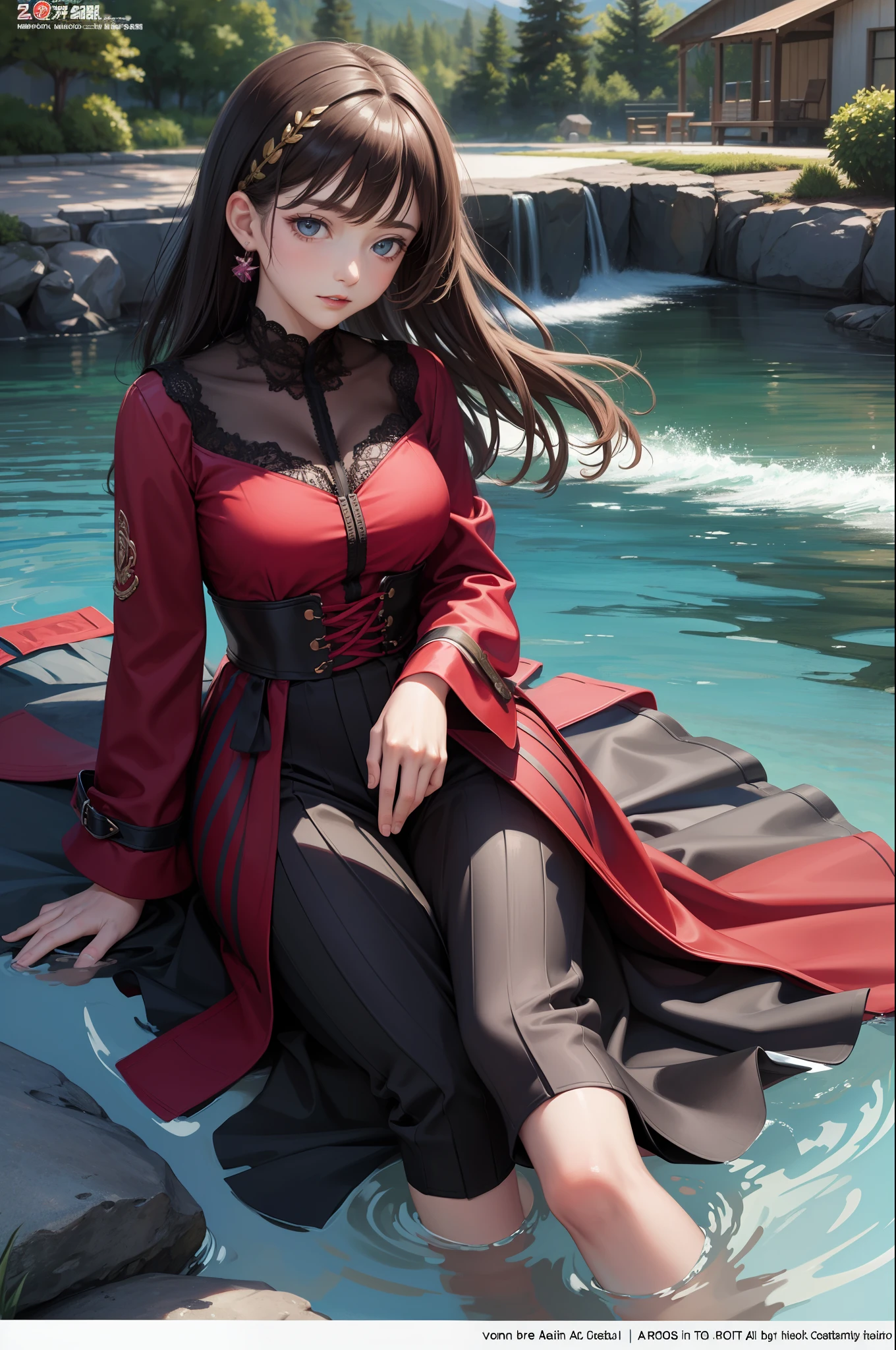 (masterpiece, top quality, official art:1.2),(colorful),looking at the viewer,1girl, portait, solo, floating colorful water