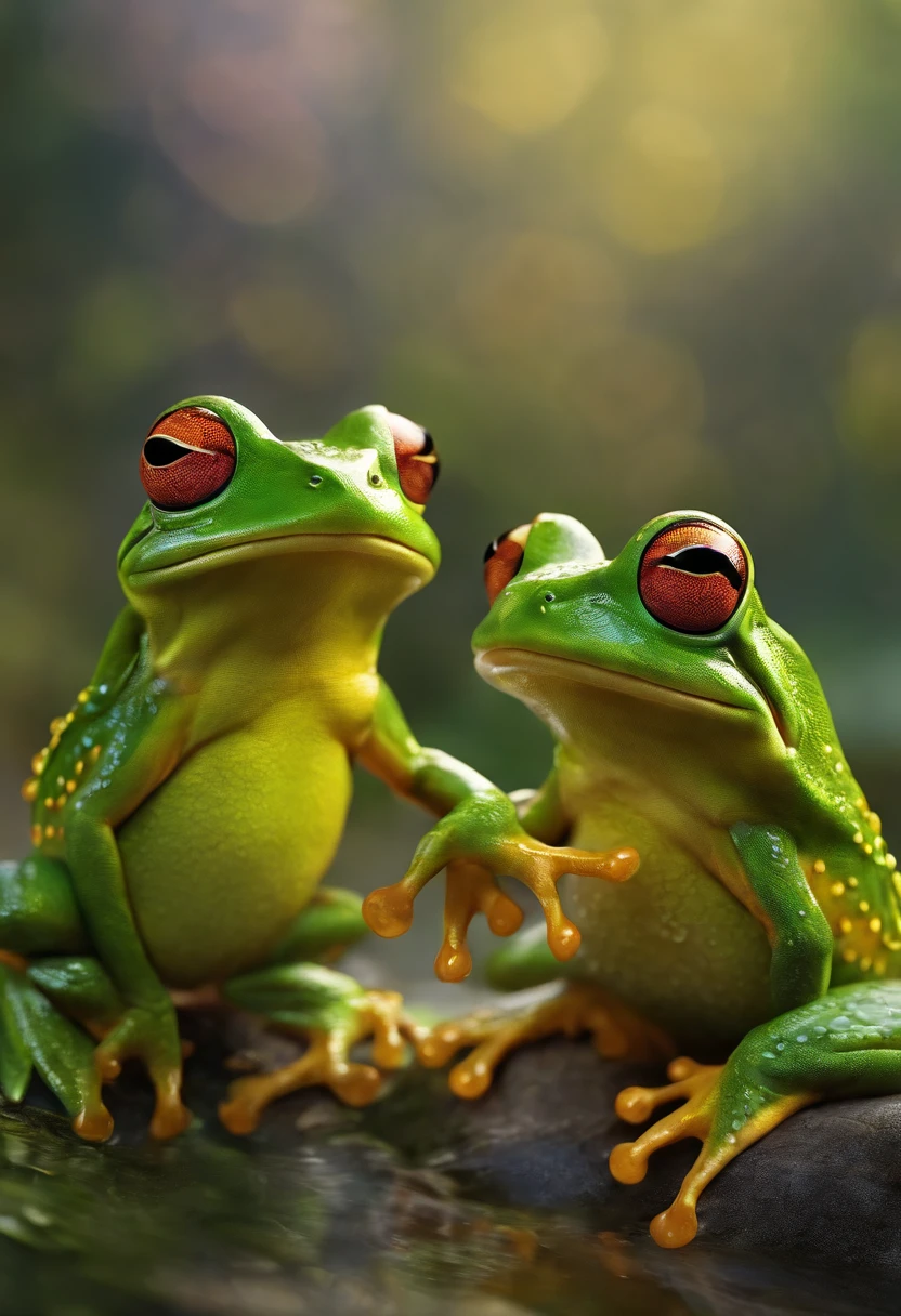 Two frogs dating
