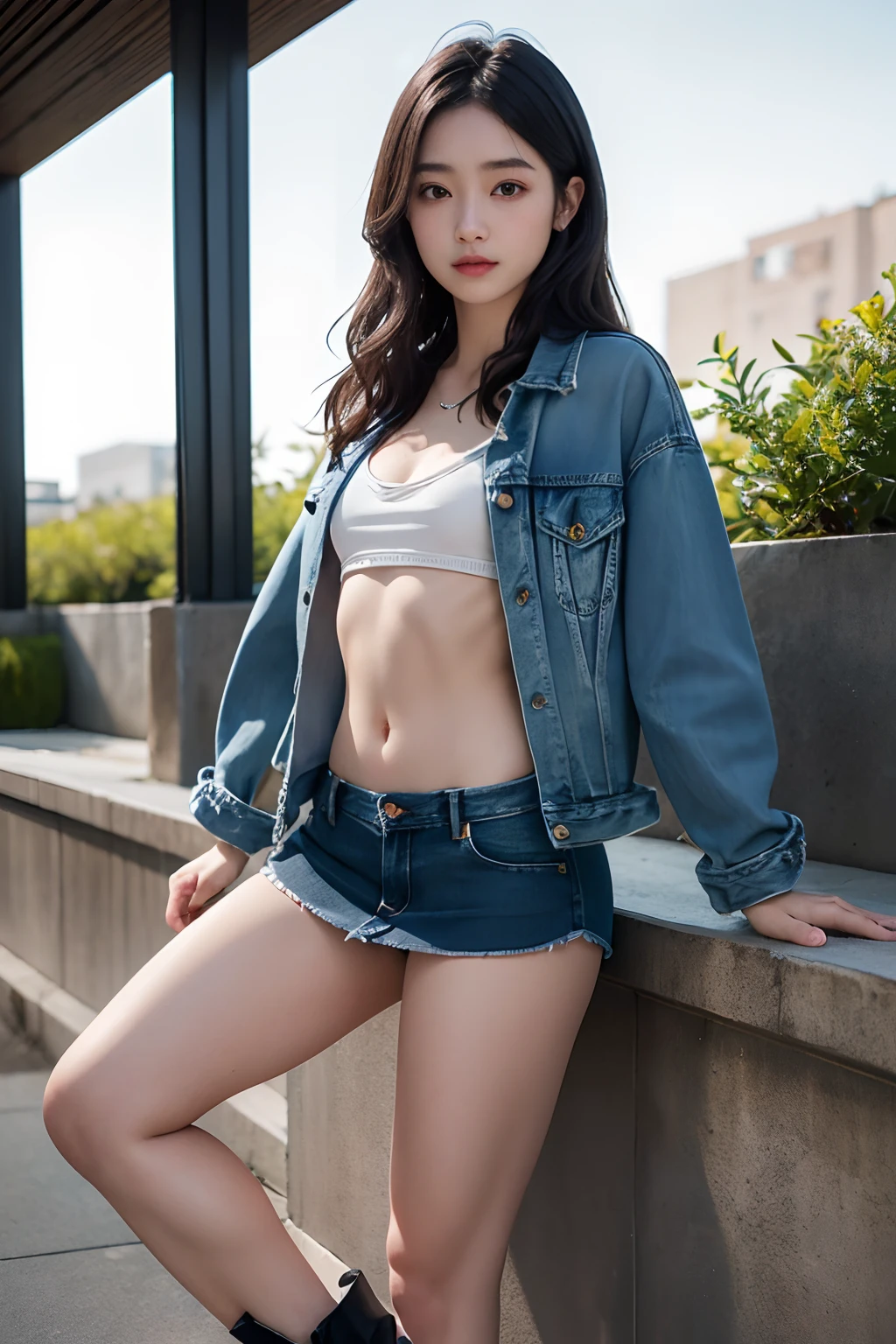 1 beautiful woman taking pictures on the grass of the villa,RAW photos,tmasterpiece,(highdetailskin:1.2),8k ultra high definition,digital SLR camera,gentlesoftlighting,high high quality,filmgrain,富士XT3,20 years old Asian woman,Wear simple clothes,T-shirt and skinny jeans,Detailed clothing details:1.3,perfect body figure,Perfect breasts and nipple bulge,The legs are straight and slender,Branded stylish shoes:0.6,Super detailed facial details and skin,Fair pink face and skin,The skin is pink,with light glowing,二重まぶた,Super detailed eyes,(Gloss on lips, eyeslashes, Glossy face, Best quality, Super high resolution, warm color,Wide lighting, naturalshadow), Sexy, Full body shooting: 1.8