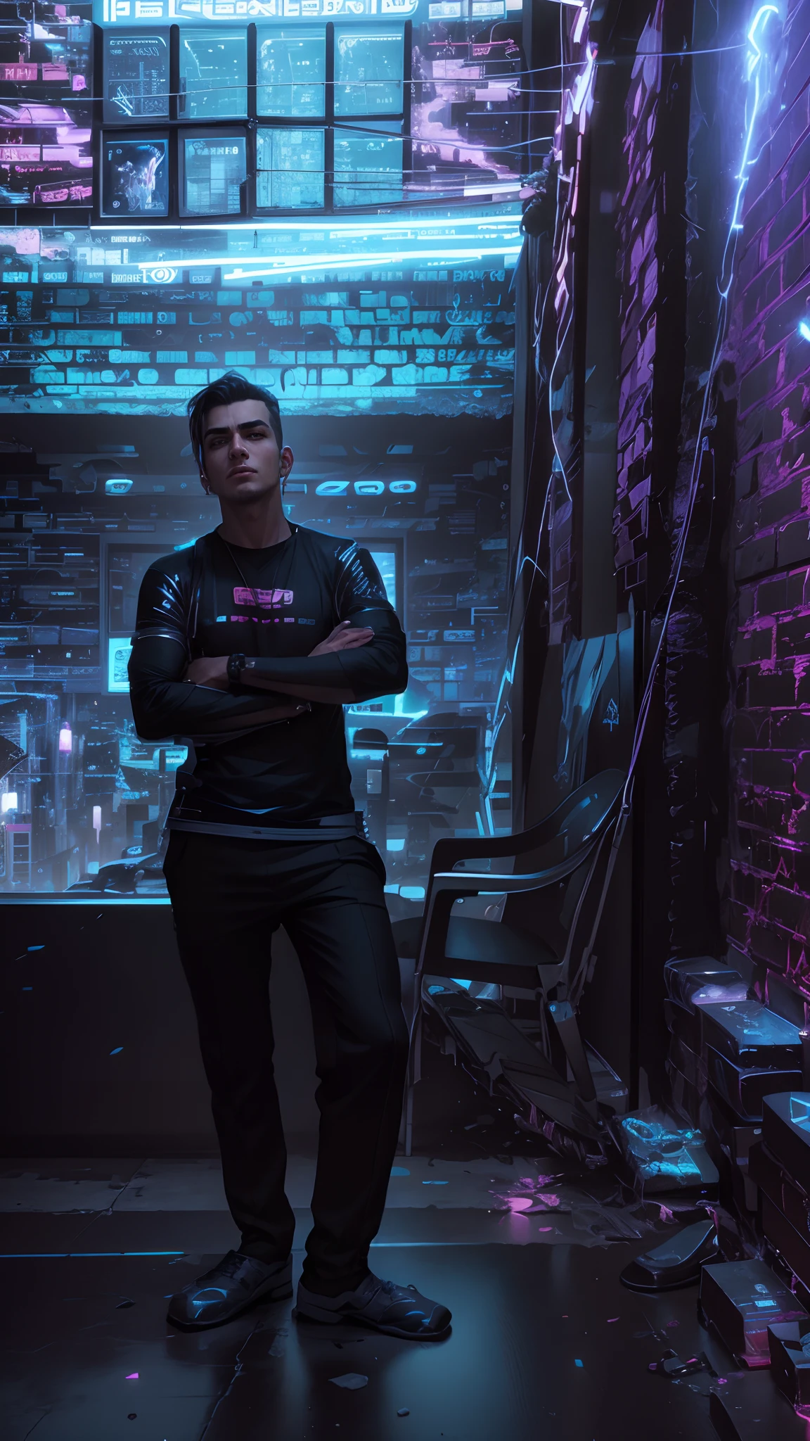 Change background cyberpunk handsome boy, realistic face, 8k, ultra realistic,