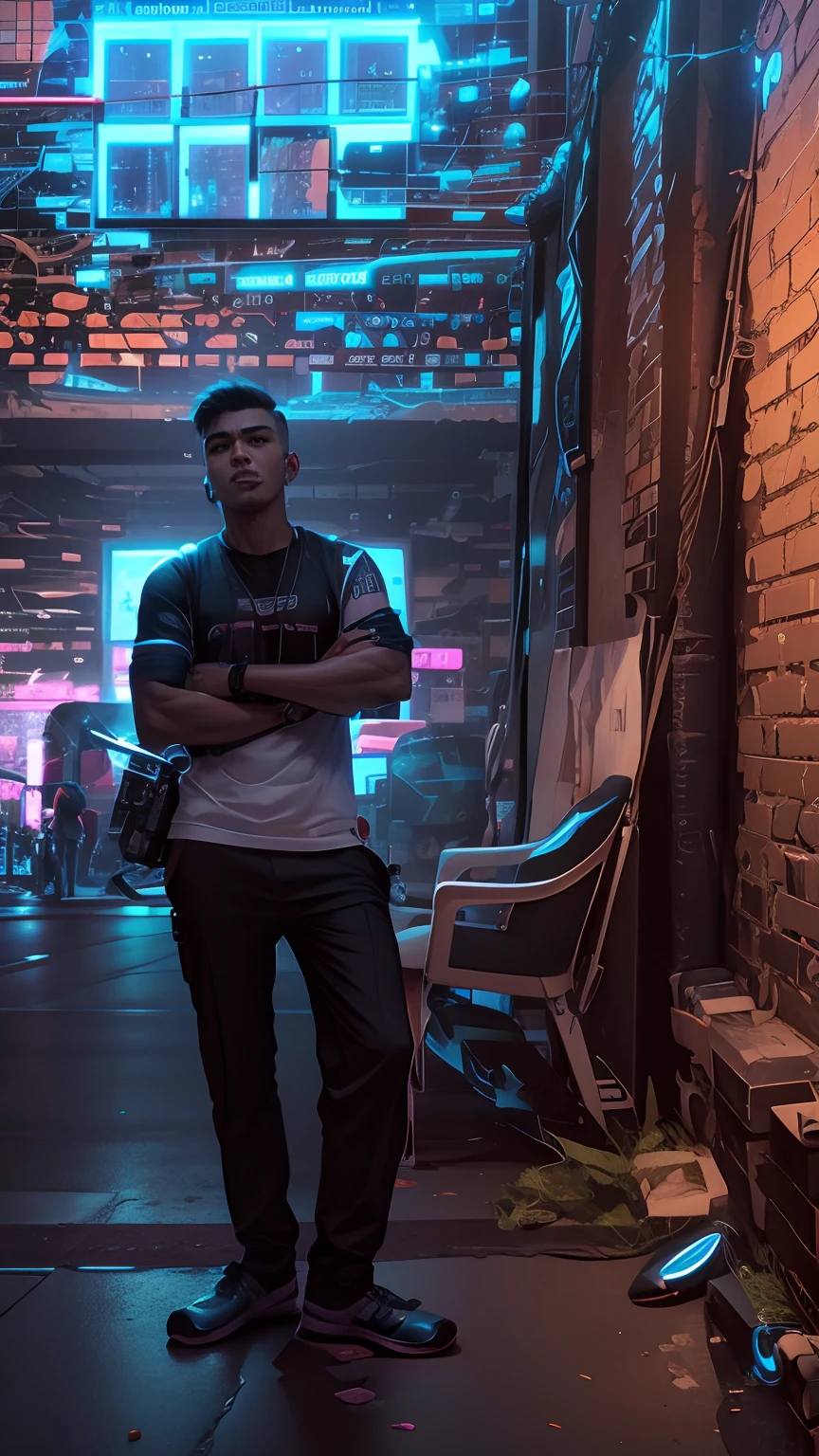 Change background cyberpunk handsome boy, realistic face, 8k, ultra realistic,