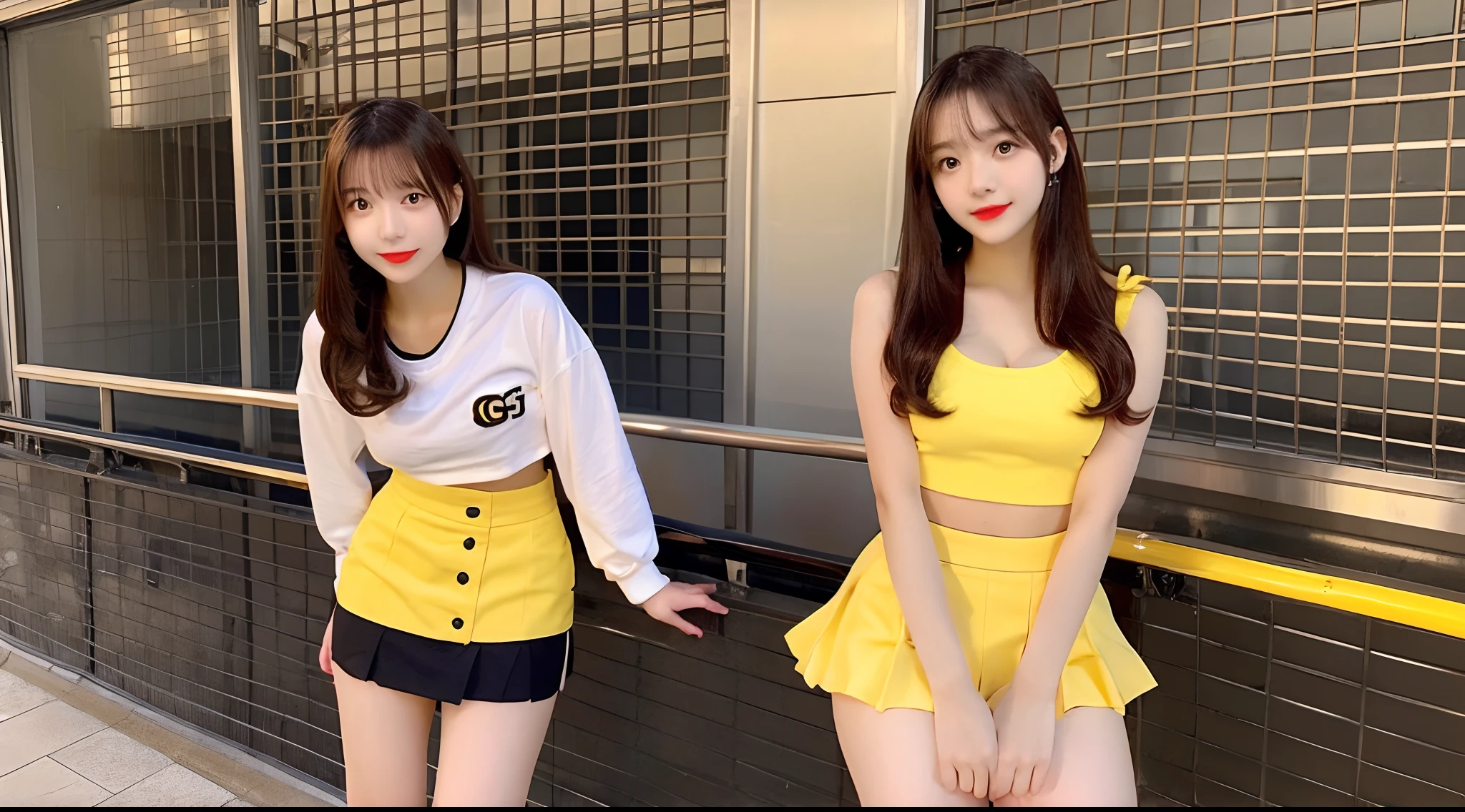 Three girls in uniforms posing for a photo, Seifuku, JK Uniform, sakimimichan, Happy!!!, Idol Master, Japanese , With yellow cloth, Acquiring Japanese , hanayamata, Exclusive, ❤🔥🍄🌪, yuyushiki, masterpiece!!, Shy smile, 🚿🗝📝, Vivid!!