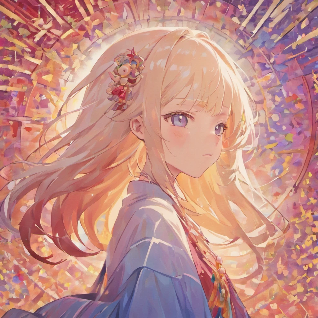 (White background:1.4),(Silhouette of a girl's head, Eyes closed, Colorful long hair, Oriental elements),(Chinese Illustration:1.3,paper art:1.3, Quilted Paper Art:1.2),( Reasonable design, Clear lines, High Sharpness,Best Quality, Very detailed, masutepiece, Movie Light Effects, 4K )