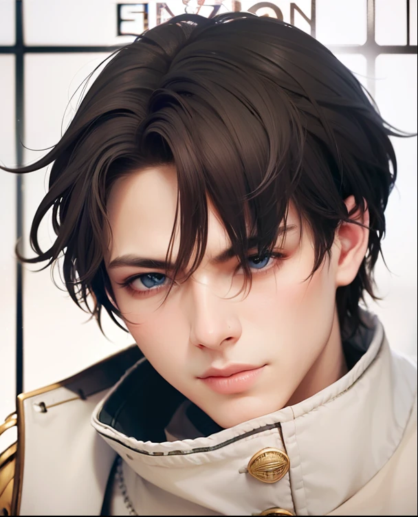 masculine male, masterpiece, ((perfect eyes)) best quality, (semirealism:1.9), beautiful lighting, (extremely detailed CG unity 4k fhd wallpaper), High Detail, Sharp focus, dramatic outdoors, 1 boy ,19 years old, white hair, light purpel eyes, smile.