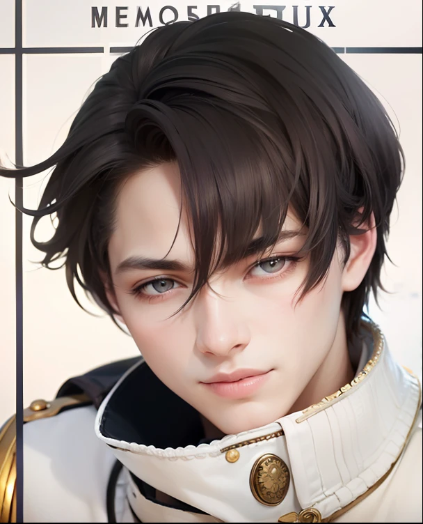 masculine male, masterpiece, ((perfect eyes)) best quality, (semirealism:1.9), beautiful lighting, (extremely detailed CG unity 4k fhd wallpaper), High Detail, Sharp focus, dramatic outdoors, 1 boy ,19 years old, white hair, light purpel eyes, smile.
