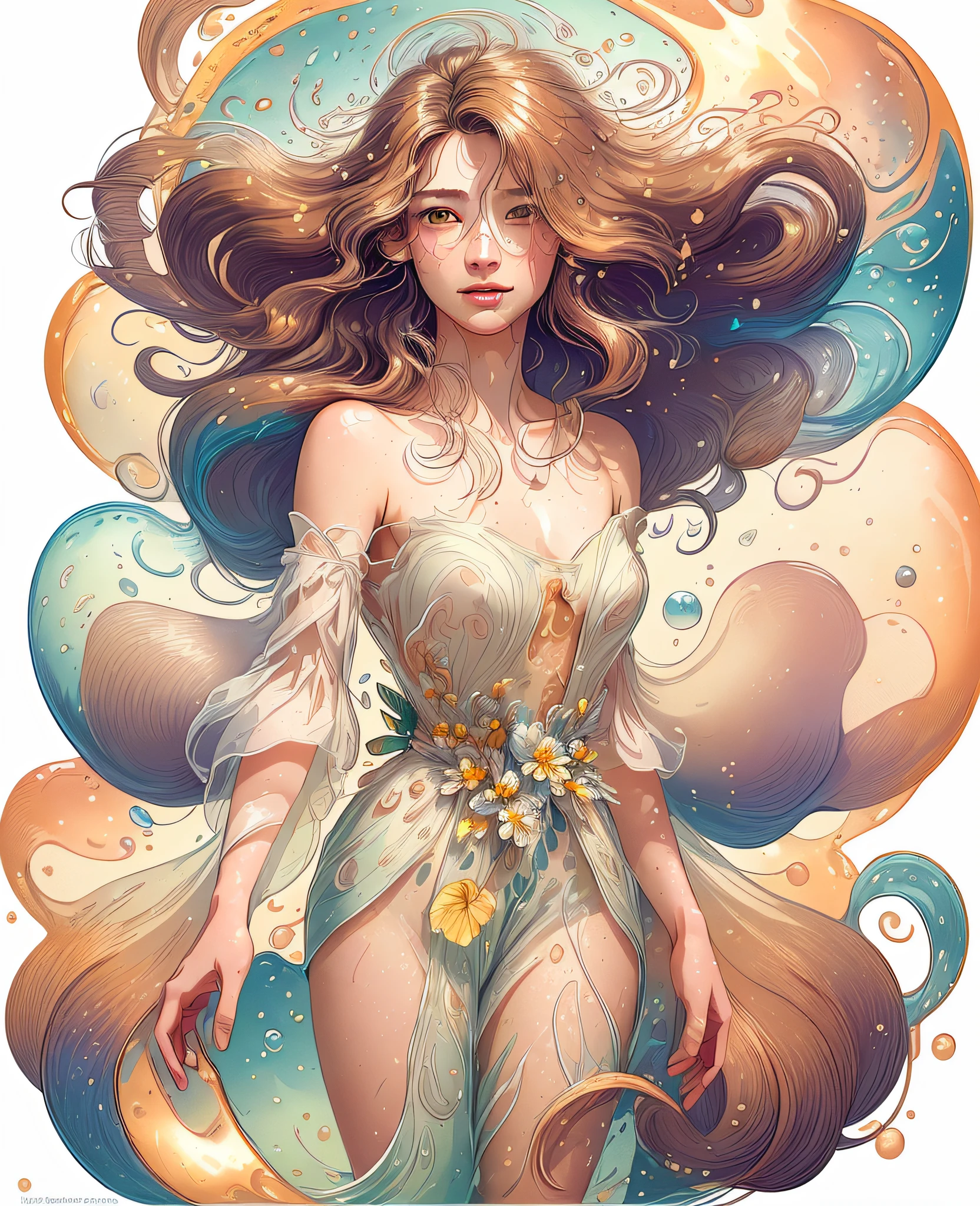 (masterpiece), (best quality), (ultra detailed),(disheveled hair),(illustration), (1man), standing, Fashion model, looking at viewer, (interview), (detailed background),beautiful detailed eyes, delicate beautiful face, Floating,(high saturation),(colorful splashes),colorful bubble,(shining), focus on face, floating flowers, floating hairs, (shining), best lighting, best shadow, 1male solo