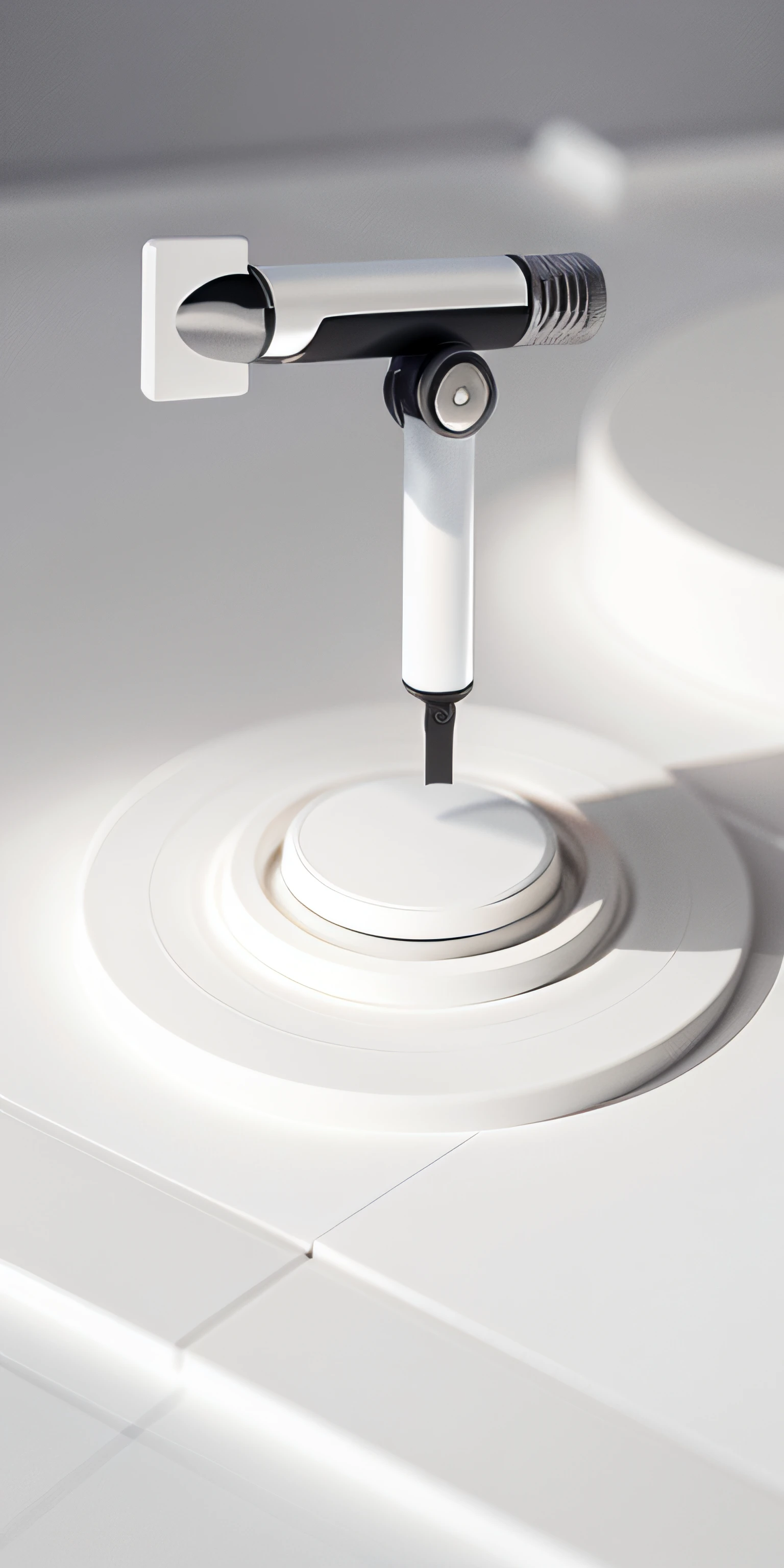 Products placed on marble tables,Top-down view,Rooms in grey and white style,(kitchens:1.5),White table,near a window, Chiaroscuro, hyper HD, 8K, Best picture quality ,realisticlying,Foto realism,Lens perspective blur,Bright lights,Realistic lighting