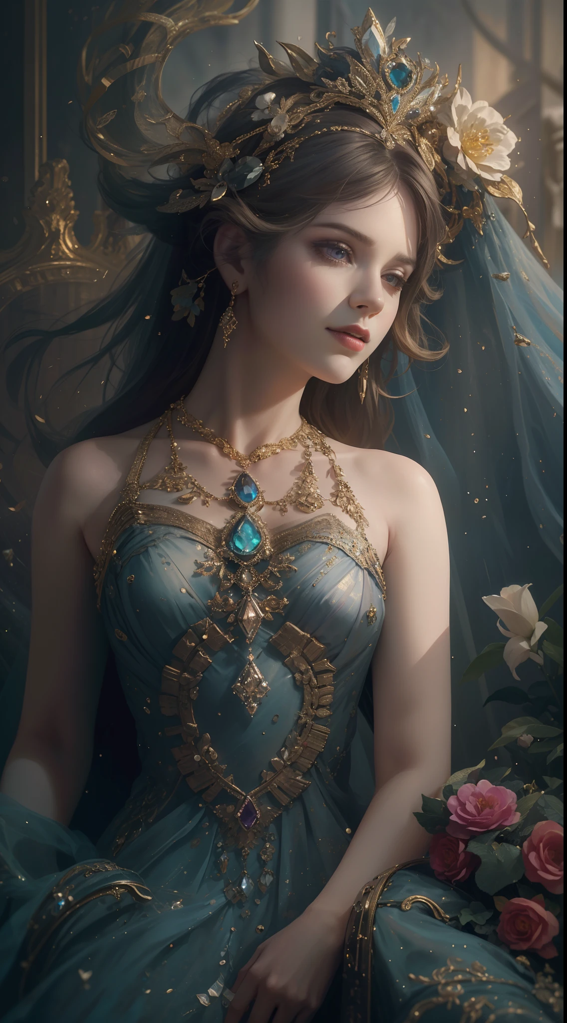"Imagine a Ukrainian woman of incomparable beauty, whose enchanting presence takes your breath away. ((Totalmente nua)), it shines under the lush ambient lighting. She's in a luxurious environment, maybe a ballroom or a mansion, that reflects your elegance and sophistication. Lush lighting bathes the scene, creating a play of light and shadow that further enhances its beauty. Your radiant smile is the center of attention, iluminando o ambiente com sua alegria. Seu cabelo curto, styled to perfection, emoldura seu rosto, highlighting its delicate features. Your skin texture is smooth and luminous, cada detalhe meticulosamente renderizado para capturar sua beleza atemporal. Your perfect figure is accurately portrayed, cada curva e contorno cuidadosamente desenhado. Esta imagem deve ser de alta qualidade, with ultra-high resolution that allows you to appreciate every detail. Add to this stunning scenery, perhaps a golden sunset or a panoramic view of a city at night. Maybe there'a mirror nearby, reflecting your image and adding depth to the scene. Prepare-se para se maravilhar com a beleza atemporal capturada nesta imagem."