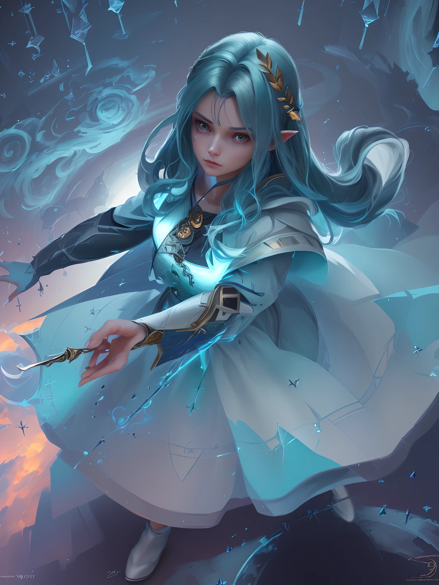 ((Masterpiece, Highest quality)), Detailed face, CharacterDesignSheet, full bodyesbian,, Highly detailed, Depth, Many parts,Beautiful female,Extremely beautiful,High Balance, Natural light, Final Fantasy,Blue hair,long braid,hentail realism, shadowing,character sheets, reference sheet, Standing painting, 8K,8 Super details, 1080p, Women's HD,Slim,femele, 16k, A high resolution, Best quality, High quality, Anatomically correct, Masterpiece, ccurate, hyper HD,As graceful as a swan,unreal-engine,Standing painting, angle of view,Yarn skirt,ssee-through,is shy