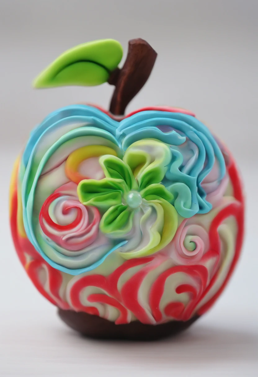Apple swarovski figurine with ice swirling inside