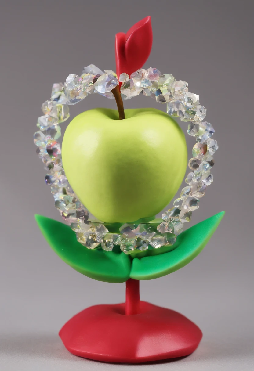 Apple swarovski figurine with ice swirling inside