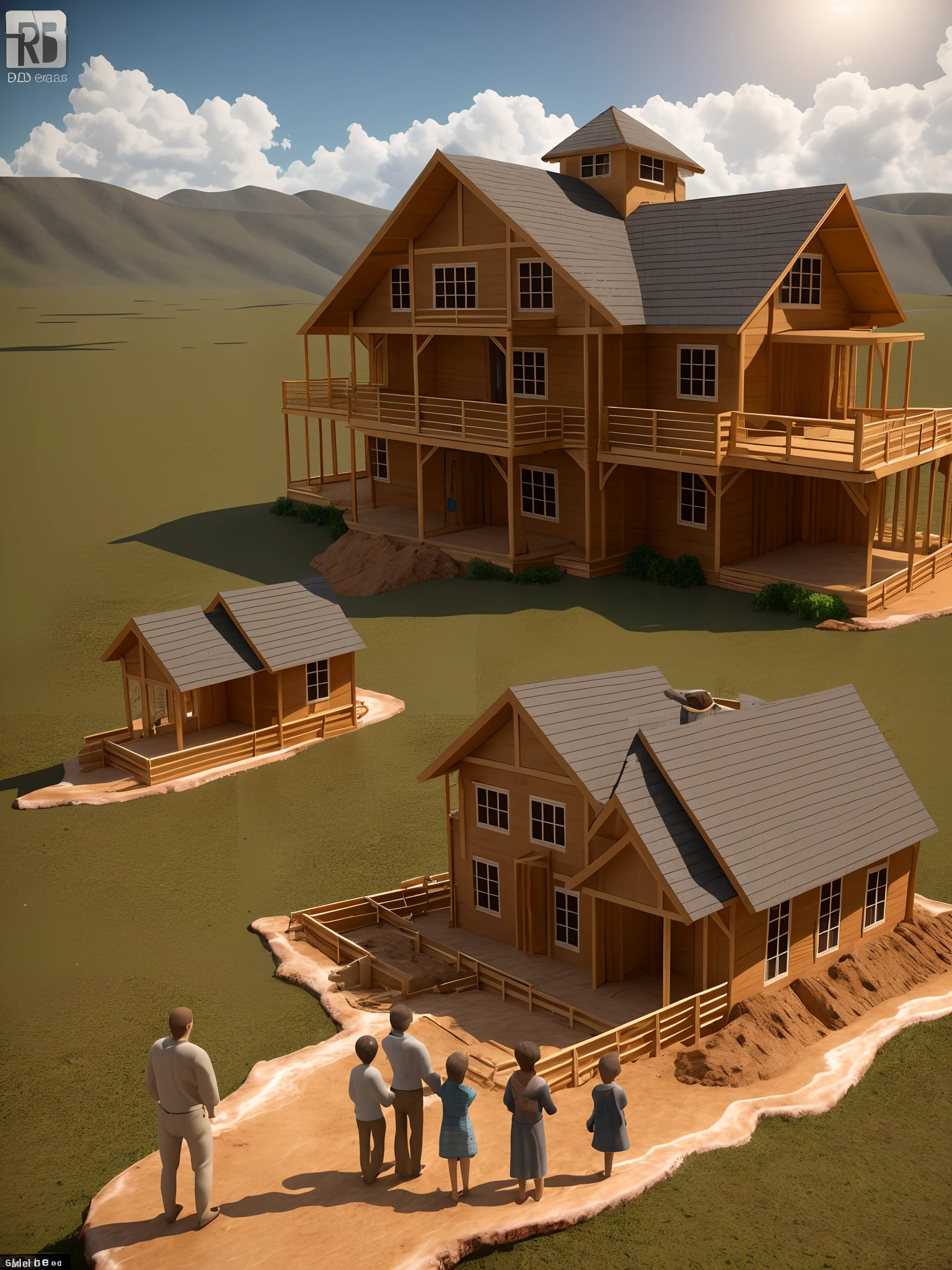A long time ago, there lived a good man named Noah. Noah was a humble carpenter who lived with his loving family. Sua esposa, His three children and their wives completed their world. God had told Noah that a great flood was coming, and Noah, being a man of faith, began to build a huge ark. 3D imagens 3D