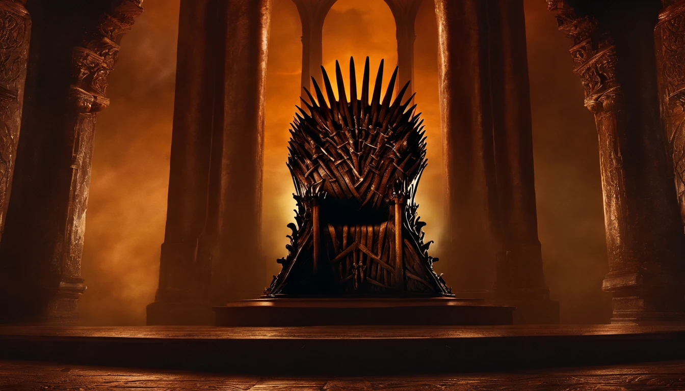 O Senhor das Trevas Sauron em um trono de trevas