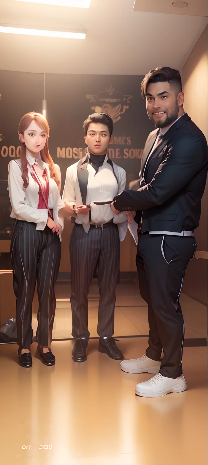 Good background handsome anime boy and cute girl real face, , realistic