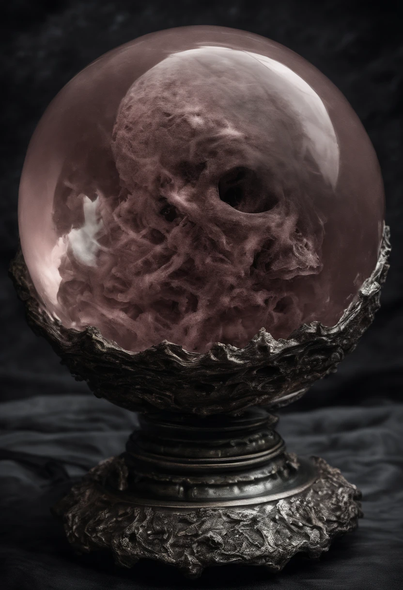 Dusty rose crystal sphere