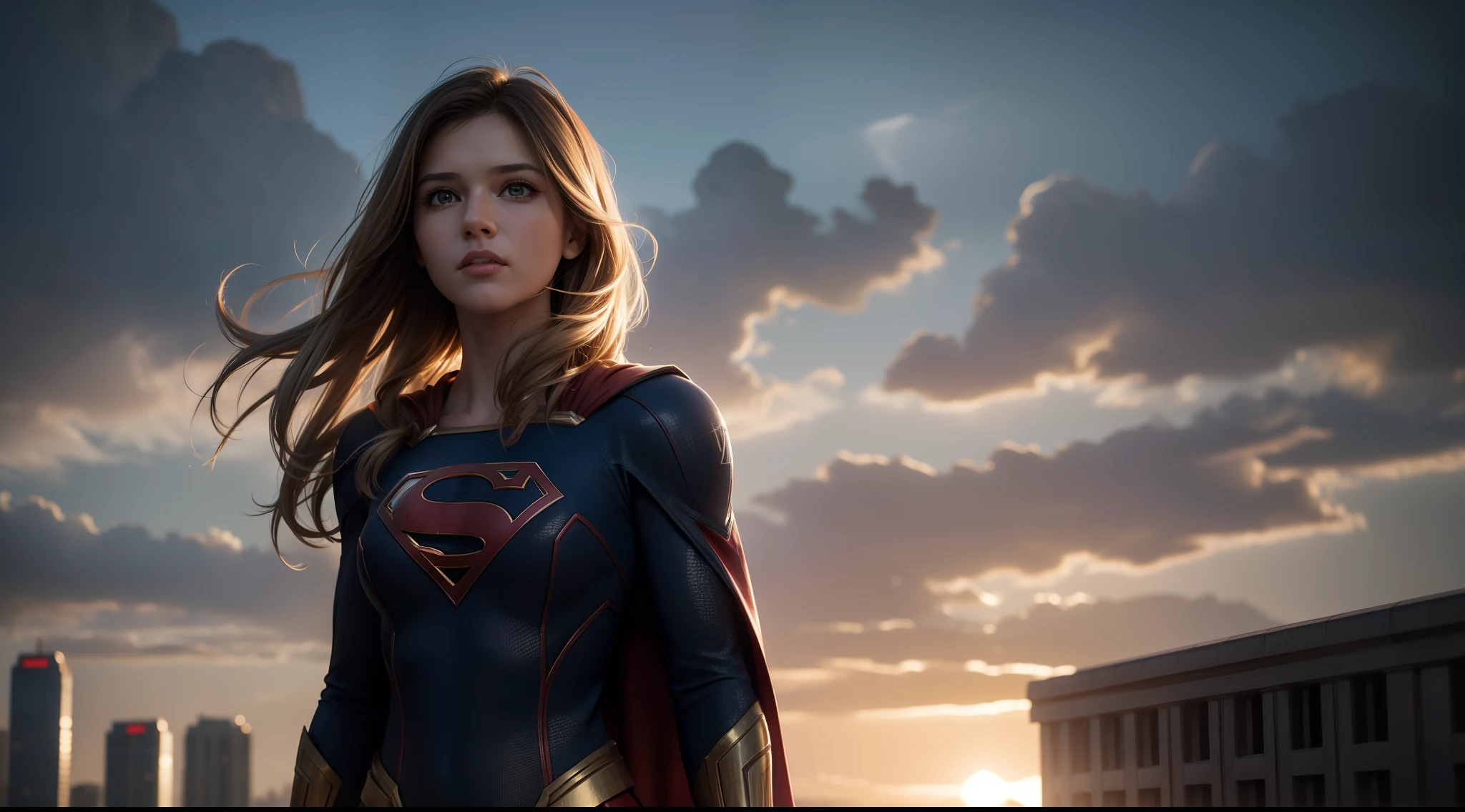 supergirl (huge сиськи) из DC Comics, CGI with clear focus, Photorealistic, high detail, Realistic, Masterpiece, absurdress, Best Quality, HDR, hiquality, hight resolution, Extremely detailed, 8k wallpaper, intricate details, 8K UHD, Full-HD, (foto realista:1.2), Contrast, sharp lighting, Cinematic lighting, natural lighting, hard light, Backlighting, Global Illumination, Environment Occlusion