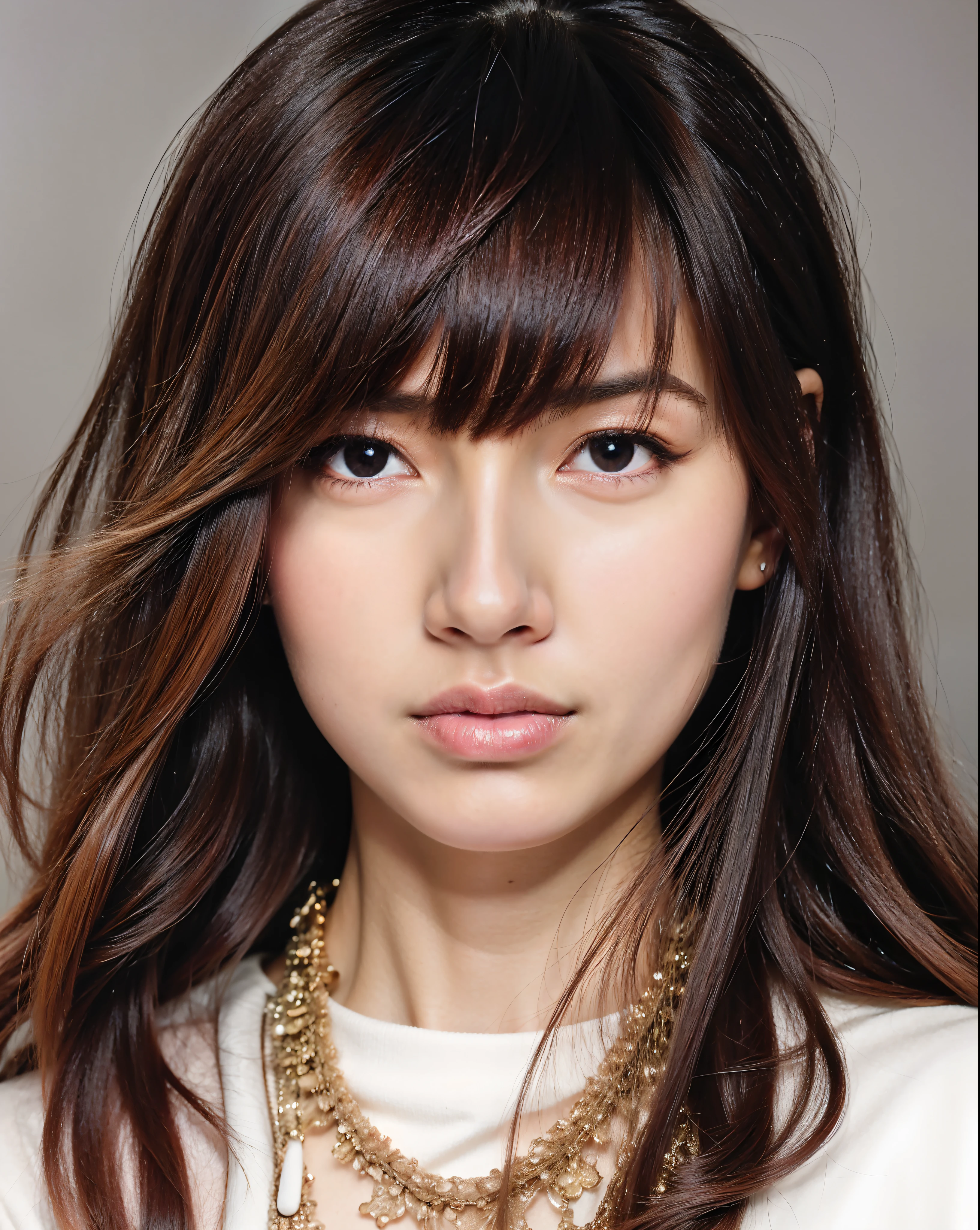 High quality image, masterpiece, detailed hair texture, detailed skin texture, detailed cloth texture, 8k, ultra detailed skin texture, ultra detailed photo, skin pores, portrait of a girl, wearing t-shirts, add fabric details, realistic fabric texture, realistic skin texture
