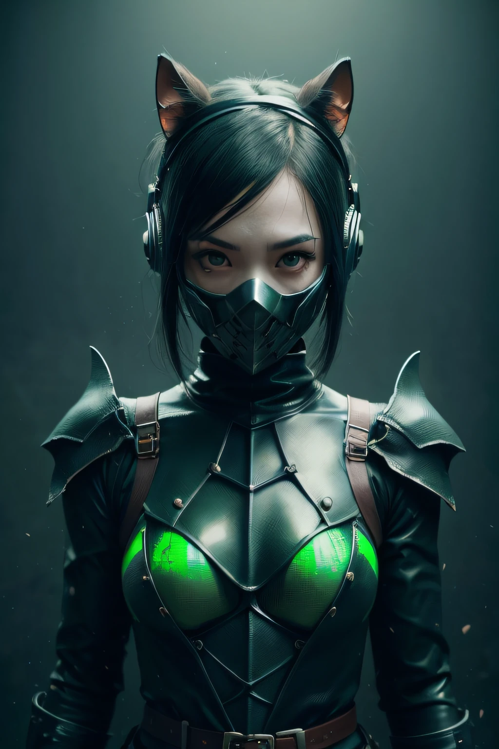 beautiful japanese young woman, extreme detailed, bodysuit, gloves, belt, thigh boots, (valorantViper:1.2), bodysuit, gloves, belt, thigh boots, respirator, looking at viewer, face, portrait, close-up, green, slender, (combat ready stance), (tactical outfit), (solo character), (gaming theme:1.5), short hair, green, (black hair), (milittary gear), (gas mask:0.4), (poisonous green:1.2), (glowing effects),