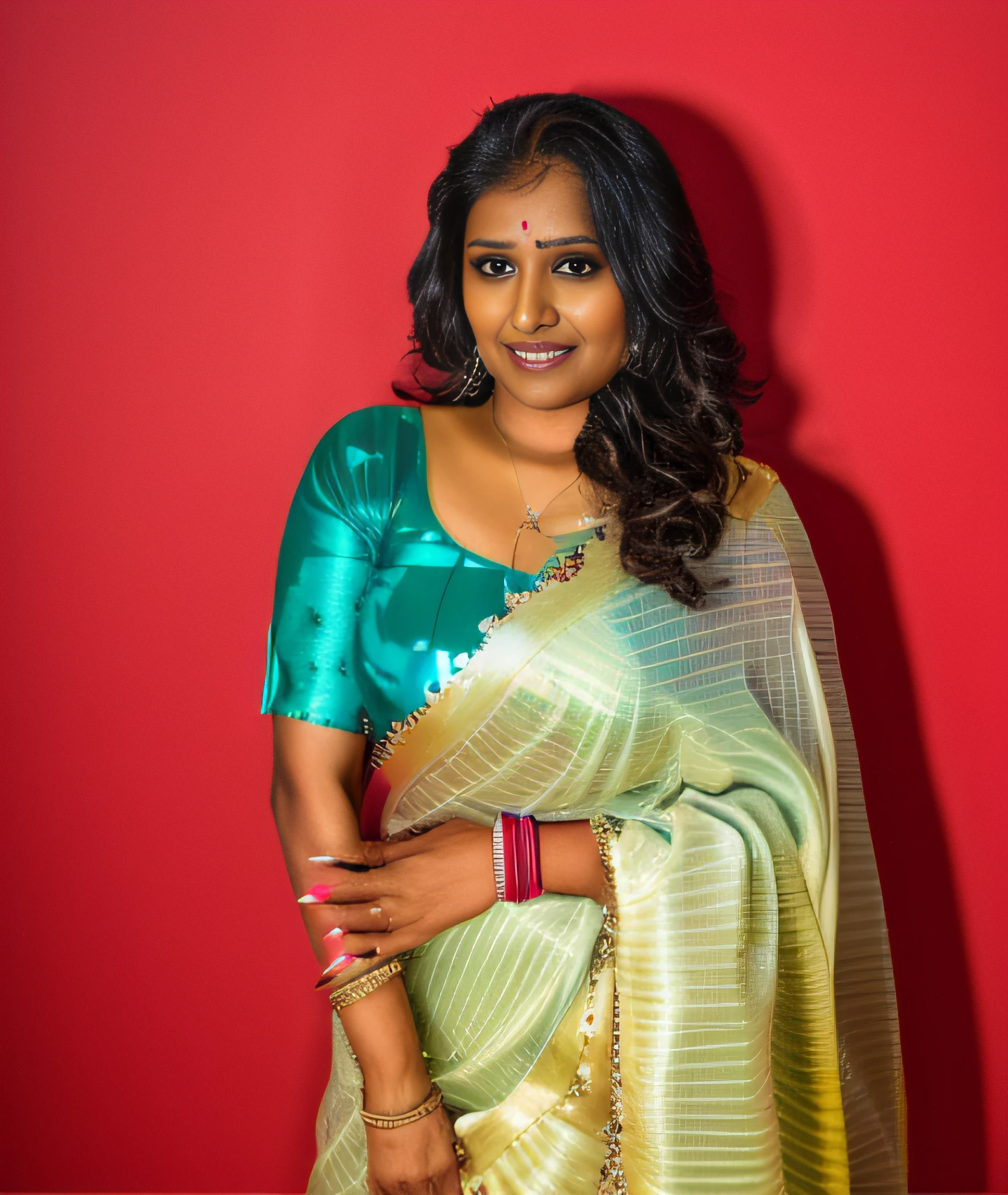 An Indian woman navita Thomas in off white sari,  ((film grain, skin details, high detailed skin texture, 8k hdr, dslr)), photography taken by sony DSLR, Hd image