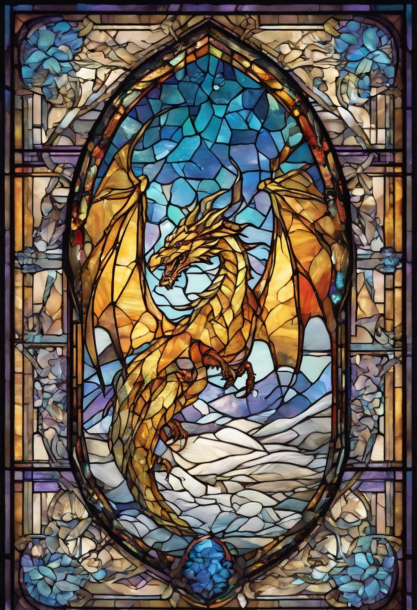 Snowy winter crystalized luminescent dragon egg