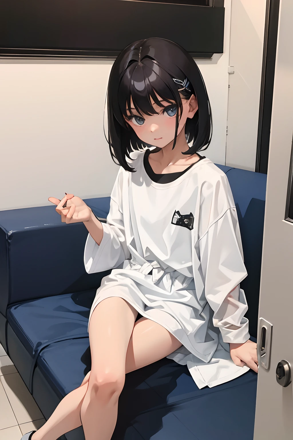 child，（​masterpiece，Highest Quality），A dark-haired，Medium bob，Germany