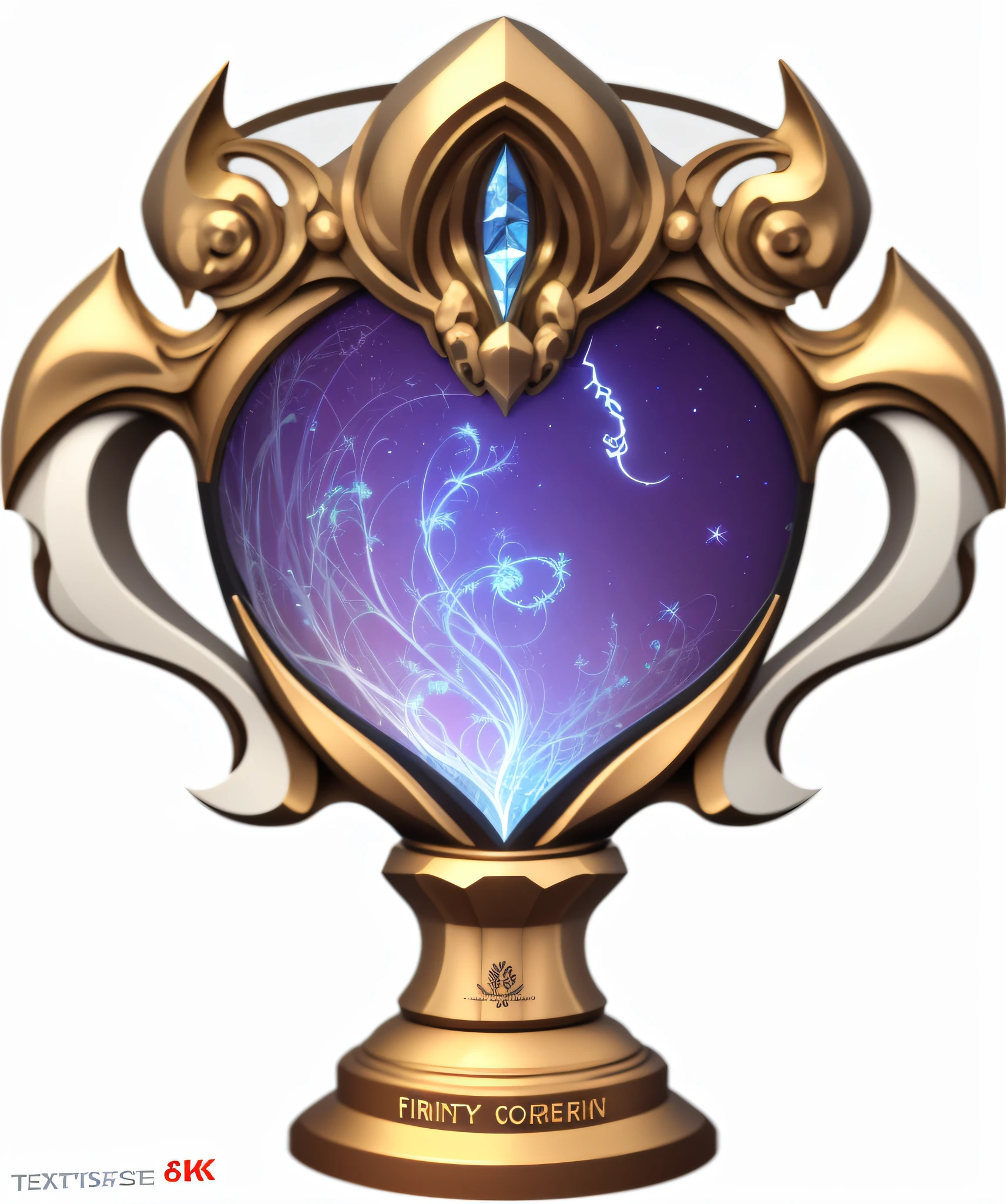 Badge style,Fine painting,Metallic,Unity in detail,In the middle is a highly finished trophy,A masterpiece of 3D rendering,Made of red copper,Copper,Copper,Trophy,High degree of completion,Details added,Balanced details,Light from the left,God Ray, high detal, high qulity, best qualtiy, RTX, 4K, 8K,