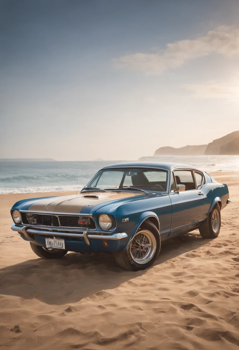 T-shirt design graphic art, Flat design of a retro vintage, praia, Tons coloridos, limpeza altamente detalhada, imagem vetorial, Obra-prima fotorrealista, fotografia profissional, carro honda civic 2005 realista, Simple setup from sunrise to beach, fundo branco plano