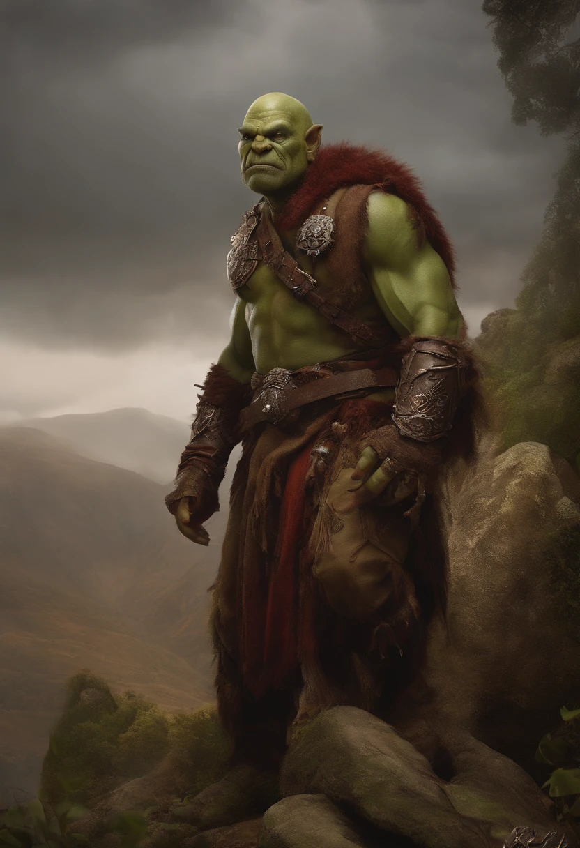Orc marrom, sorrindo