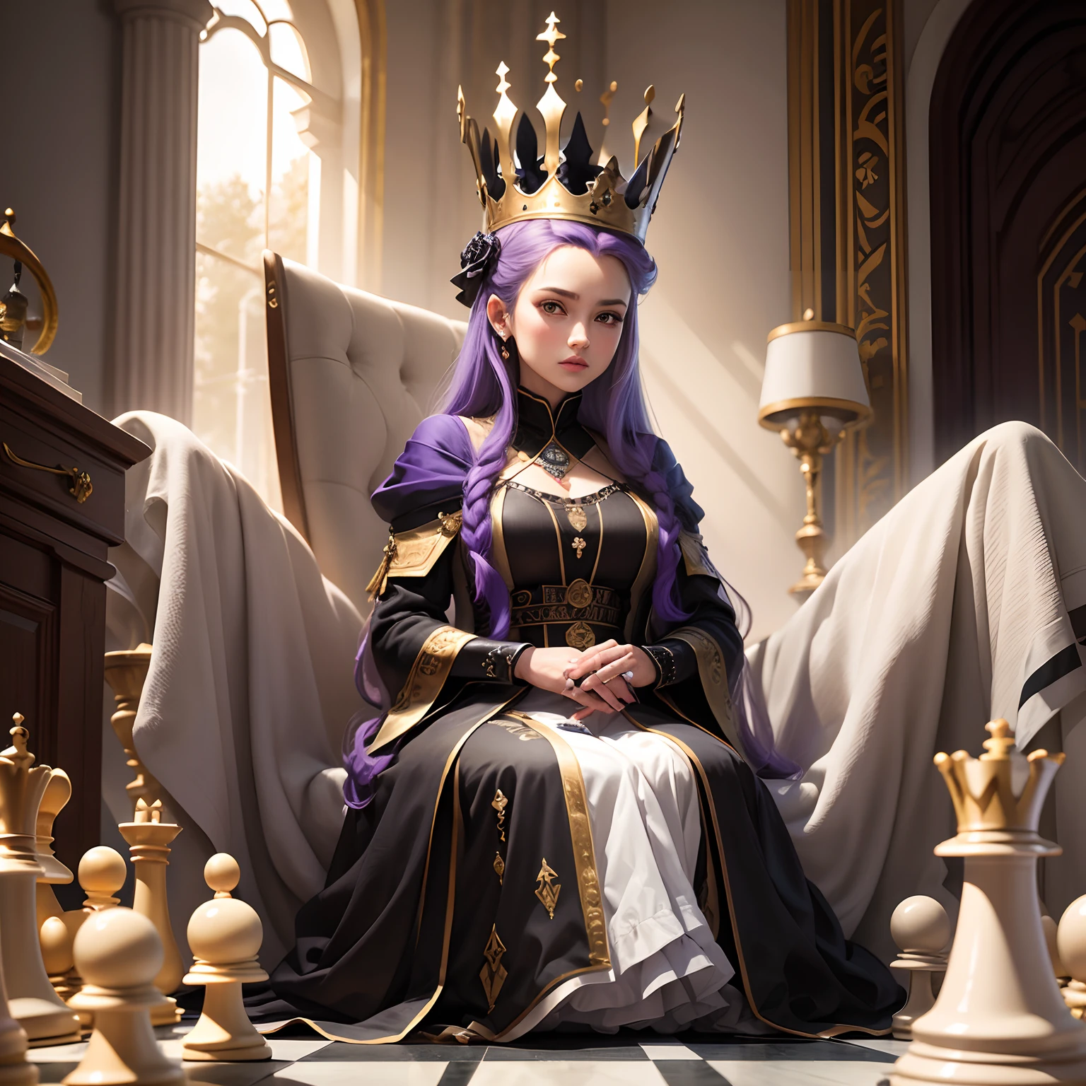 Kings and queens of a chess board
