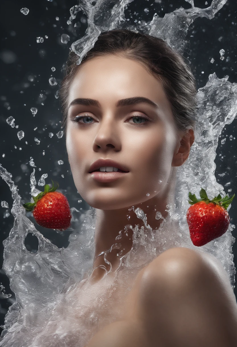 low angle shot,relistic photo, (long exposure effect,moving effect,slow motion effect).
Surealism photo manipulation, a beautiful woman dinamic poses like a professional model merge with slince of an banana and strawberry, photoshop manipulation.
full body shot, detailed and complicated, poster quality, up scale,
smoke effect,water splash effect,best magic reflection,fractal, best lighting, atmospheric impressionism, best tone photography, ultra HD 32K.