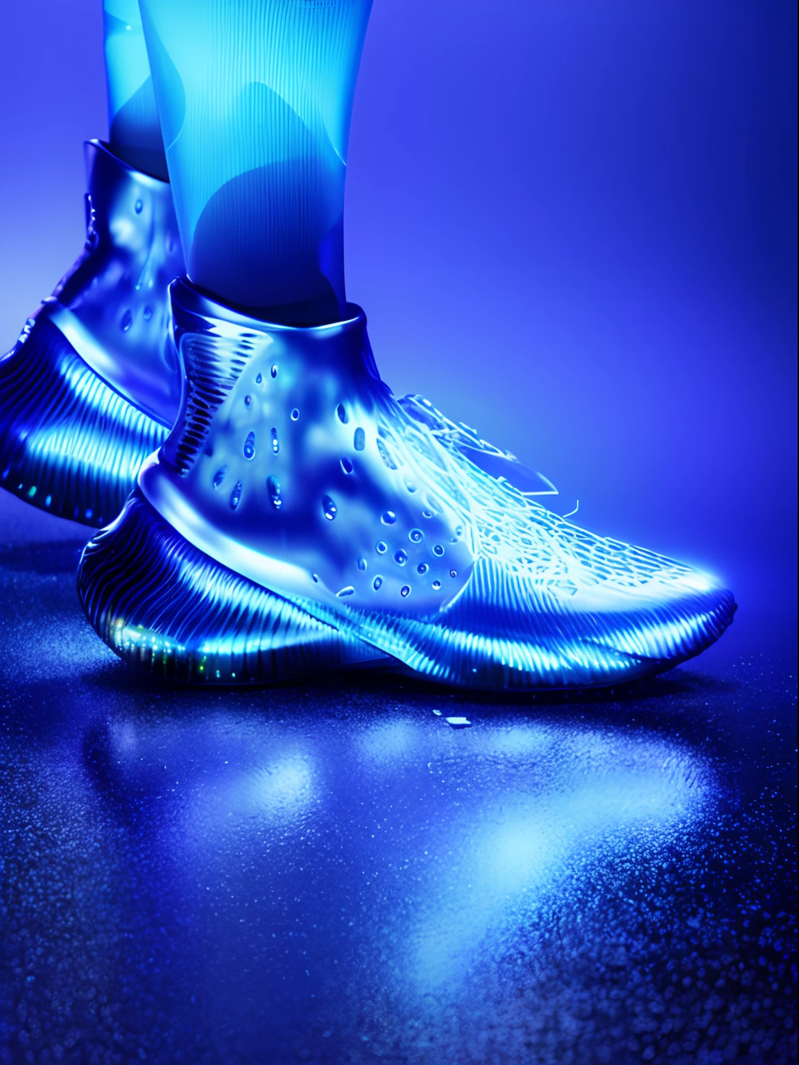 Futuristic sneakers, inflatable future shoes, sneaker design, Fashionab, Yaez, van herpen, Fashion, stylish shoe design, futuristic hi-tech details, fashion of the future, inspired by Fei Danxu, y 3, Y3, techwear outfits!! Intricate, computer generated，Waste soil style