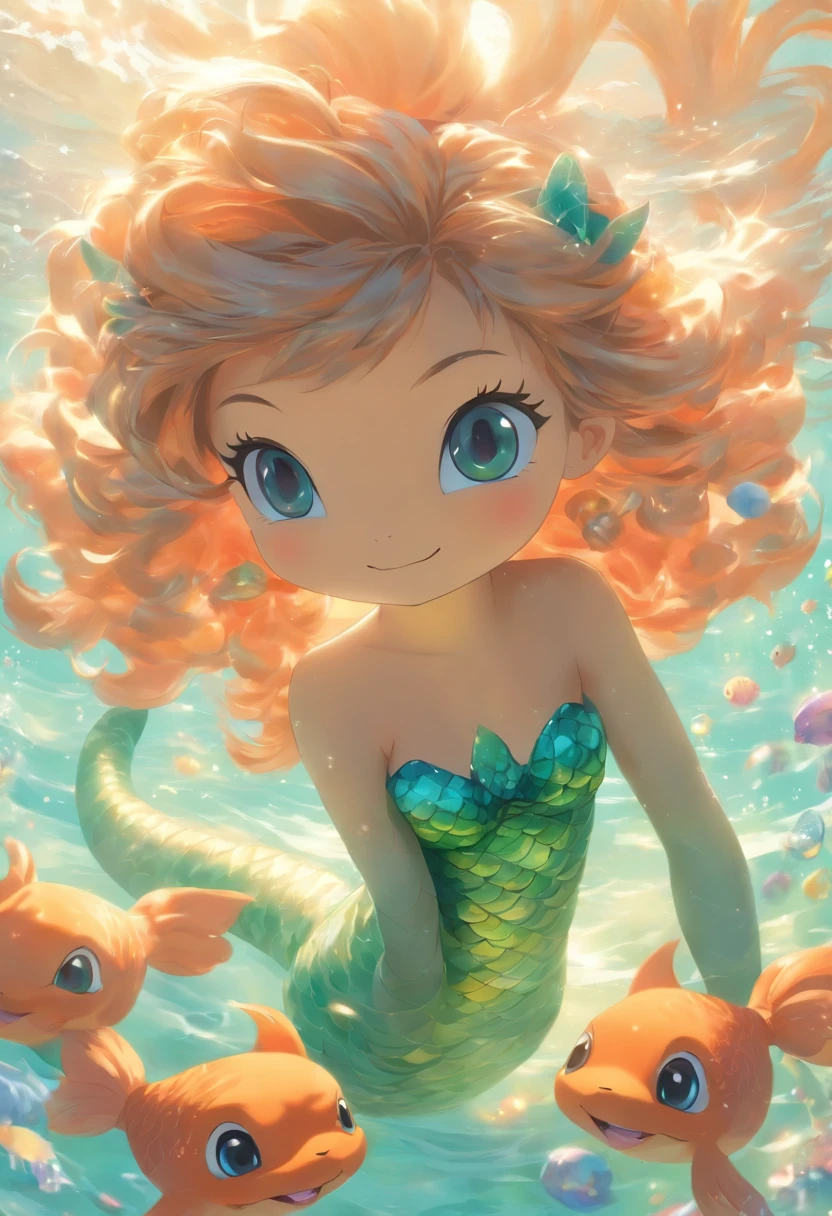 (professional photo:1.3) Fujifilm X-T3, 35mm lens ((Mermaid swims all over)) (Realistic:1.3) most beautiful artwork photo in the world,(((Blond hair))), (( Brown eyes)), brunette, Caucasians, ((long mermaid tail)), (((Detailed mermaid fins))), full body, sport, Features: Soft and shiny, ((Epic mermaid fantasy very long hair in dynamic pose, flying hair, Full tail, Fantastic location, Majestic cluttered environment)), full body, topless, 8k unity render, action shot, skin pore, heavyshading, Detailed, Detailed face, (vibrant, photograph realistic, Realistic, Dramatic, Dark, Sharp focus, 8K), (fish scales:1.4), ((((Mermaid tail)))), (Intricate:1.4), decadent, (Highly detailed:1.4), Digital painting, rendering by octane, art stations, concept-art, smooth, Sharp focus, illustration, Art germ, (loish:0.23), (Global illumination, Studio light, volumettic light), Underwater, Ocean, lotr, fantasy, mermaid, ((Sea background:1.3)),CGSesociety,art stations, surrounded by colorful robot fishes, swiming fish robots, light rays from the surface