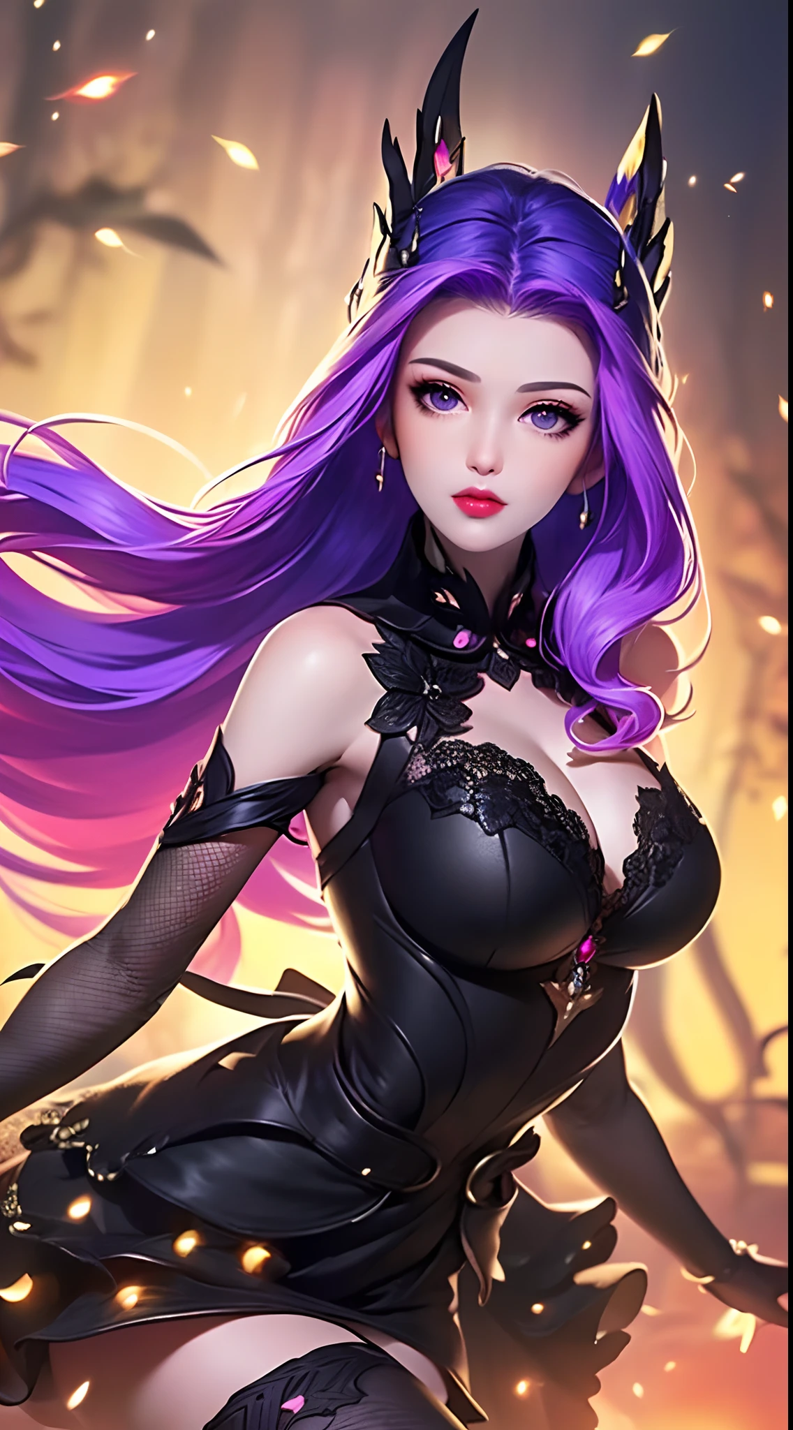 1 beautiful and sexy 20 year old girl, ((wearing a super purlpe dress:1.6)), ((a dress with diamonds:1.7)), ((long purple hair:1.6)), jewelry elaborately made from precious stones and beautiful hair, ((A thin red silk scarf covers half of the face:1.5)), (((wearing a thin light purple silk mask:1.5))), the noble, noble style of an extremely beautiful girl, her small face is super cute, her face is very pretty, thin eyebrows, flawless beautiful face, ((black eye pupils: 0.8)), very beautiful eyes, ((purple eyes: 1.6)), (((big round eyes:1.6))), nice makeup and hair detailed eyelashes, steamy eye makeup, high nose, earrings, red lips, ((closed mouth: 1.5)) beautiful lips, slim hands, most beautiful thighs, ((arms spread out to the sides: 1.5)), rosy face, flawless beautiful face, smooth white skin, (big breasts: 1.5)), ((high breasts: 1.6)), tight breasts, beautiful cleavage, (((big breasts and super round: 1.8))), ((super tight breasts: 1.7)) , beautiful breasts, perfect body, back arms, chest out, ((thin black mesh stockings with black lace trim:1.5)), ((sitting position with chest up and arms behind: 1.6)), ((open your legs:1.2)), don't be shy, 8k photo, super high quality, super realistic, super 10x pixels, optical, bright studio, bright edges, dual-tone lighting, (high-detail skin:1.2), super 8k, soft lighting, high quality, volumetric lighting, photorealistic, photorealistic high resolution, lighting, best photo, 4k, 8k quality, blur effect, smooth sharp, 10 x pixel, ((Beach at night and fireflies background:1.5)), aurora, lightning, super graphics realistic, most realistic graphics, 1 girl, alone, solo, Extremely sharp image, surreal, (((frontal portrait: 1.5)))."