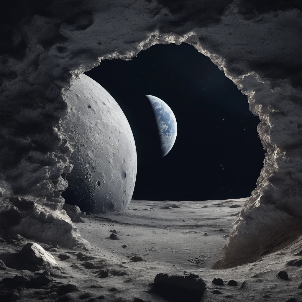 Master Parts、Superior Quality、superior image quality、The 8k quality、Beautiful pictures of the starry sky、magnifica、Arched Milky Way:1.25、Alafed view of Earth from the lunar surface, Lunar surface, space photo, on the moon, moon background, moon background, on the moon, Lunar soil, space photo, moonscape, Focus on the Moon, On Moon, Numerous craters:1.9, Huge Earth in the Sky