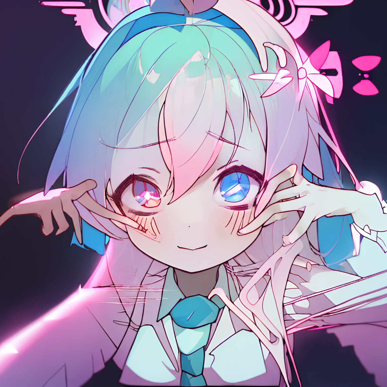 Anime girl with blue hair and blue eyes holding a book - SeaArt AI