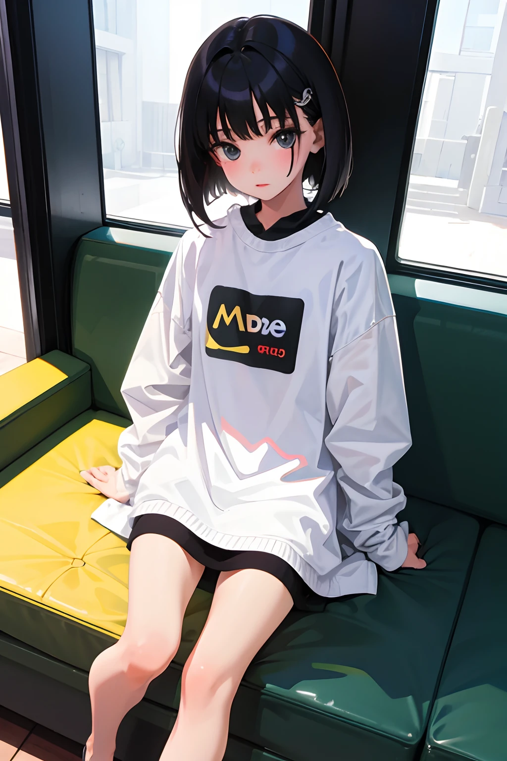 ,(masterpiece,Highest Quality),A dark-haired,Medium bob,mcdonalds