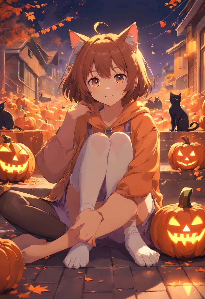 Halloween cat party,(Chat brun),Mofumofu