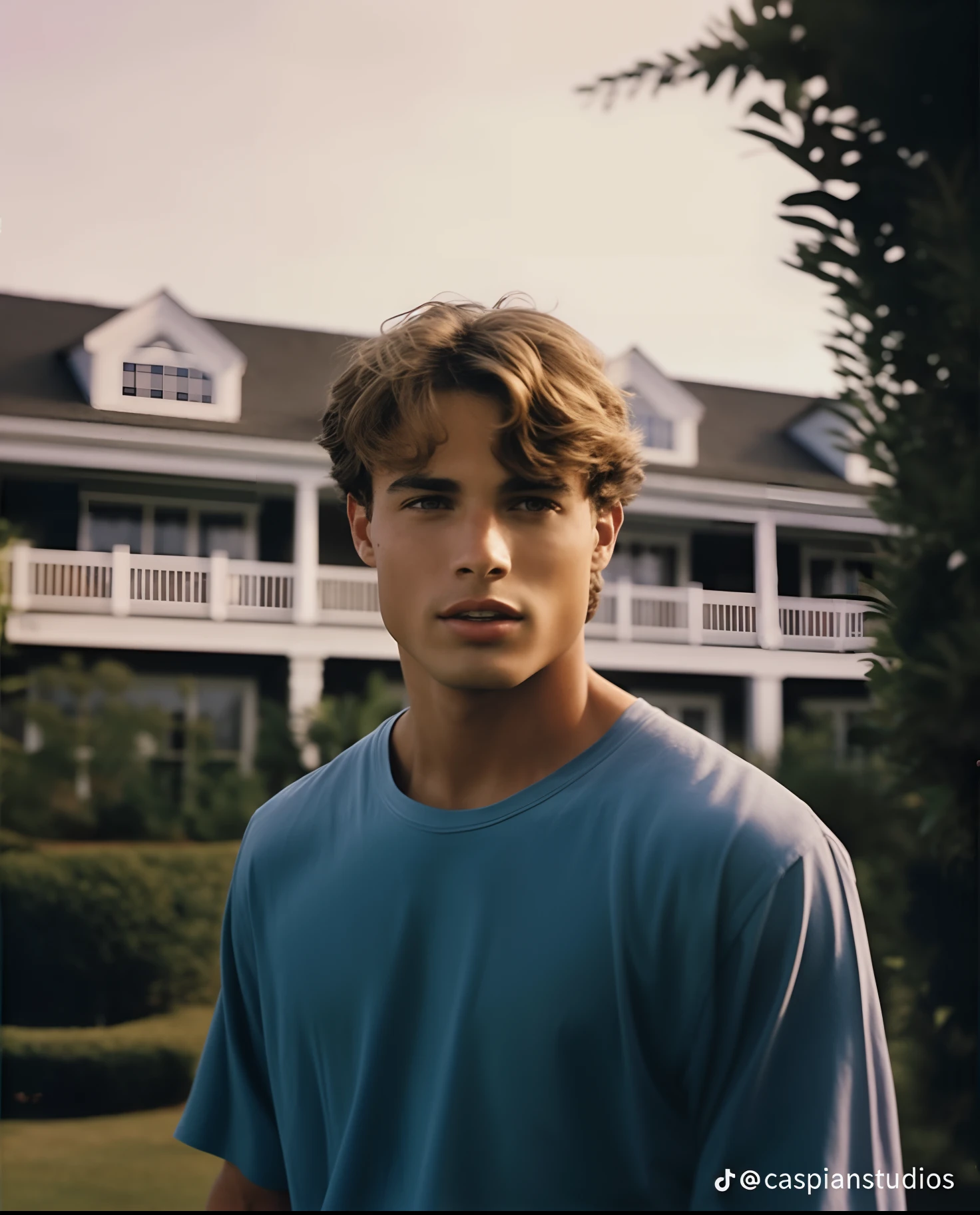 Young Arafed standing in front of a house with a tennis racket, Patamar, flume, Bruce Weber, filme de alta qualidade ainda, cara perfeita e menino, jovem bonito, tommy 1 6 anos de idade, Alexandre, Macho bonito, Filme de 1995, inspired by John Luke, River in front of you, menino bonito, Max Dennison, mais bronzeado, camisa de time de futebol americano