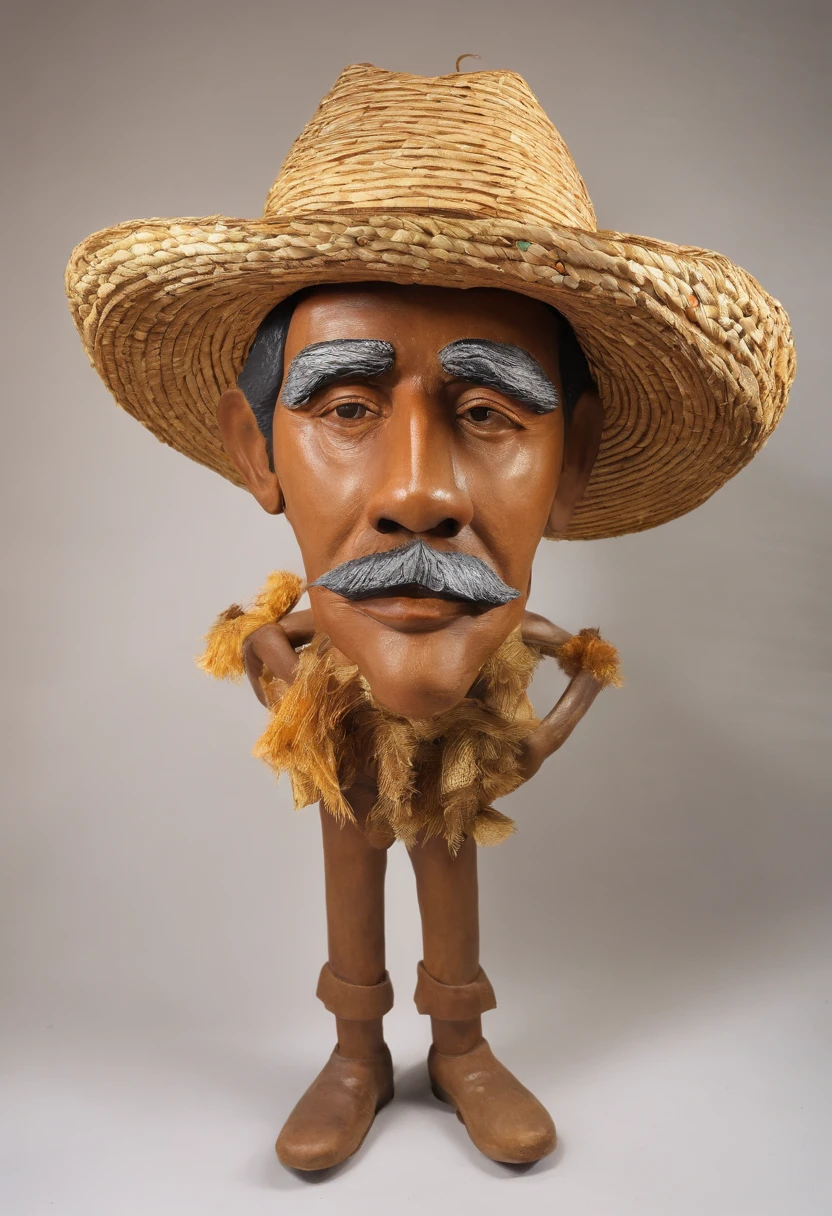 imagem 3:4 homem maduro, pescador ,mulato, idade 60 anos,olhos castanhos claros, straw hat