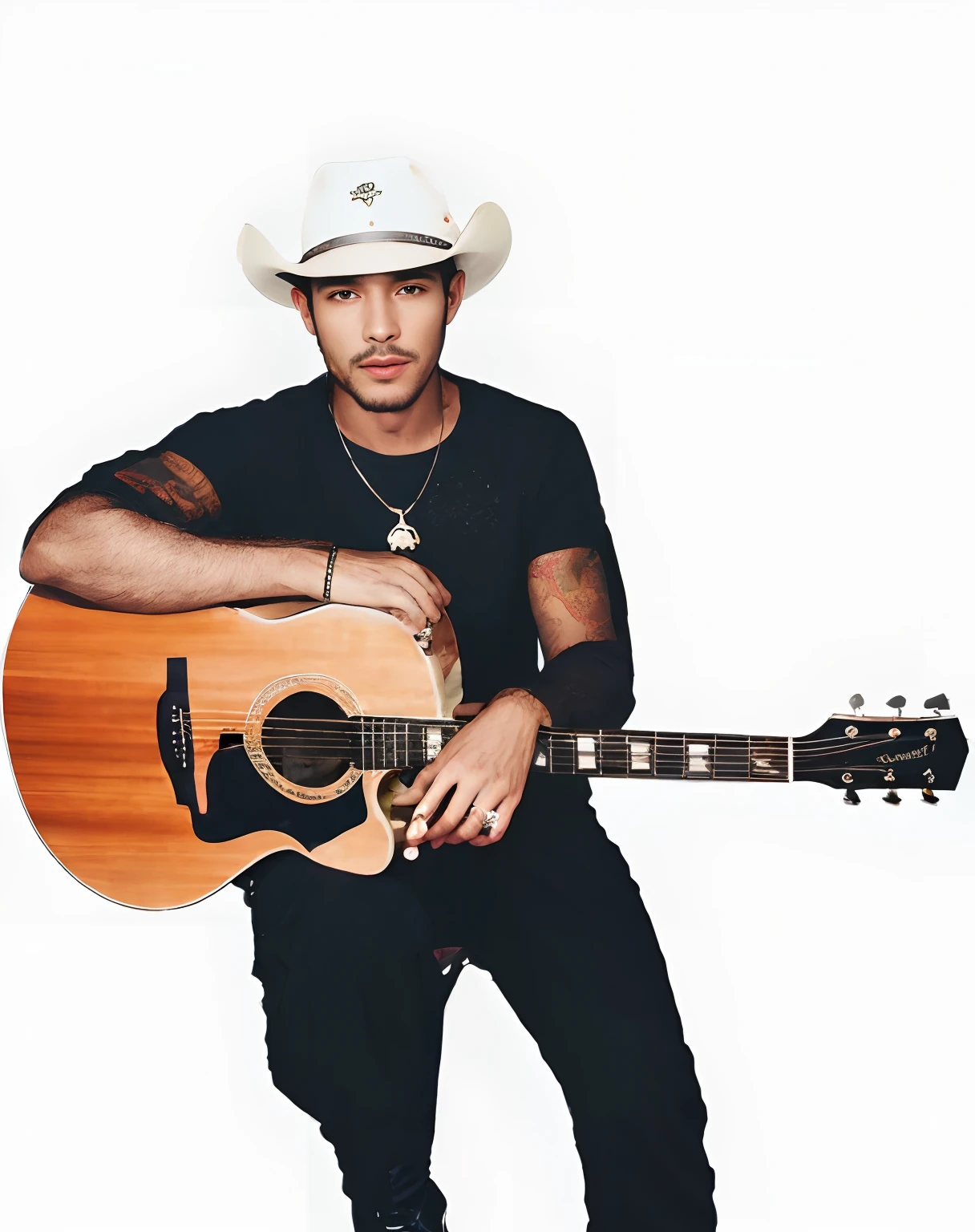 There's a man with a hat and a guitar posing for a photo, Toninho Morello, Foto do perfil, martin sandiego, Joel Torres, photo shoot, joe alves, David Villegas, foto ainda, imagem de perfil, FOTO OFICIAL, danilo torres, Directed by: Gavin Hamilton, 2 0 2 2 foto, mario martinez, Alex Miranda, album photo, Directed by: Winona Nelson